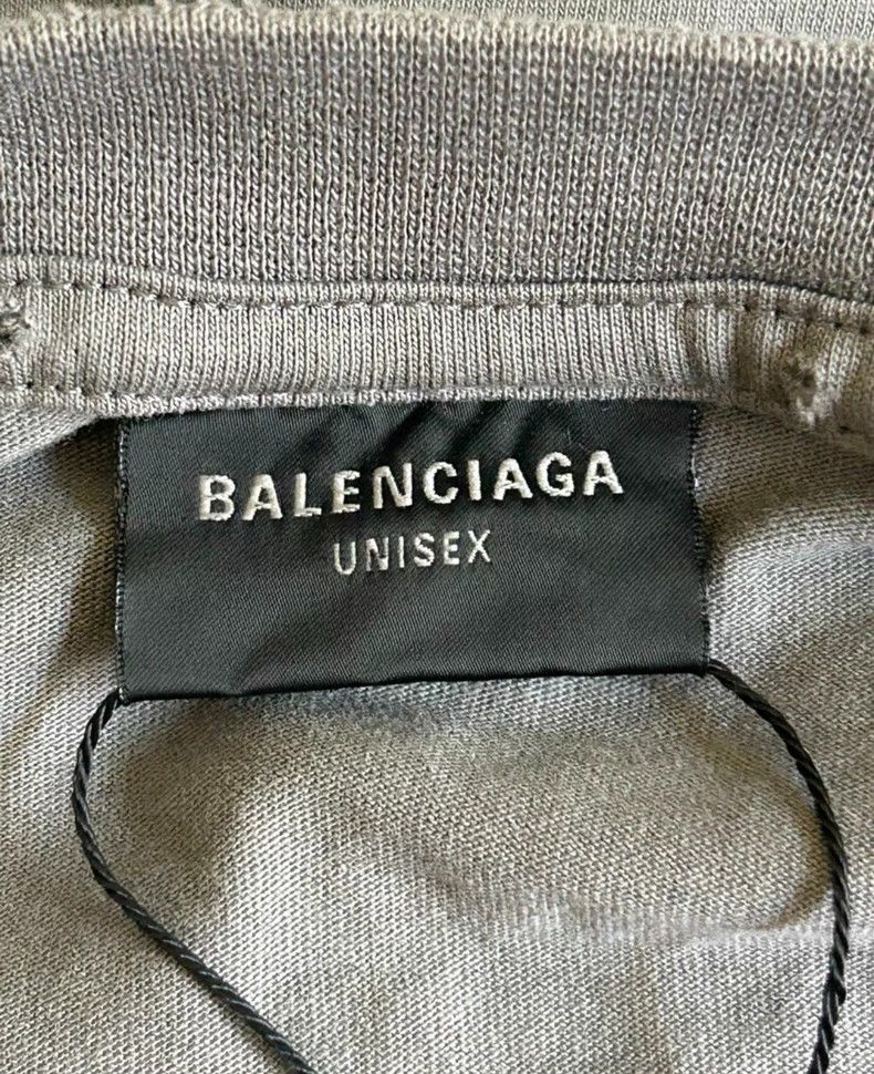 Balenciaga Balenciaga Dark Gray Washed Hole Short Sleeve T-Shirt Size US S / EU 44-46 / 1 - 3 Thumbnail