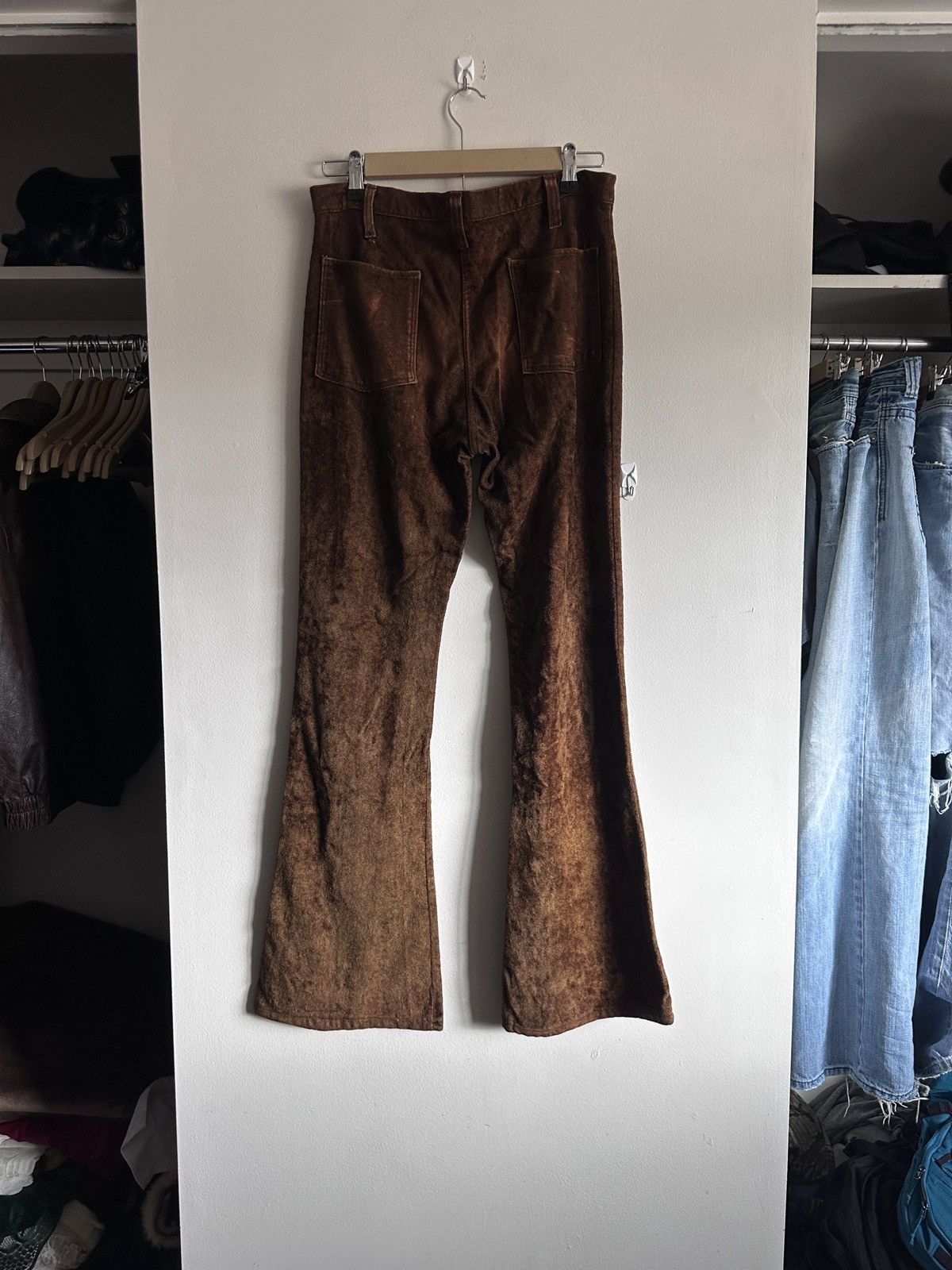 Vintage Vintage 70’s Hippie Flare Velvet Pants Size 30" / US 8 / IT 44 - 4 Thumbnail