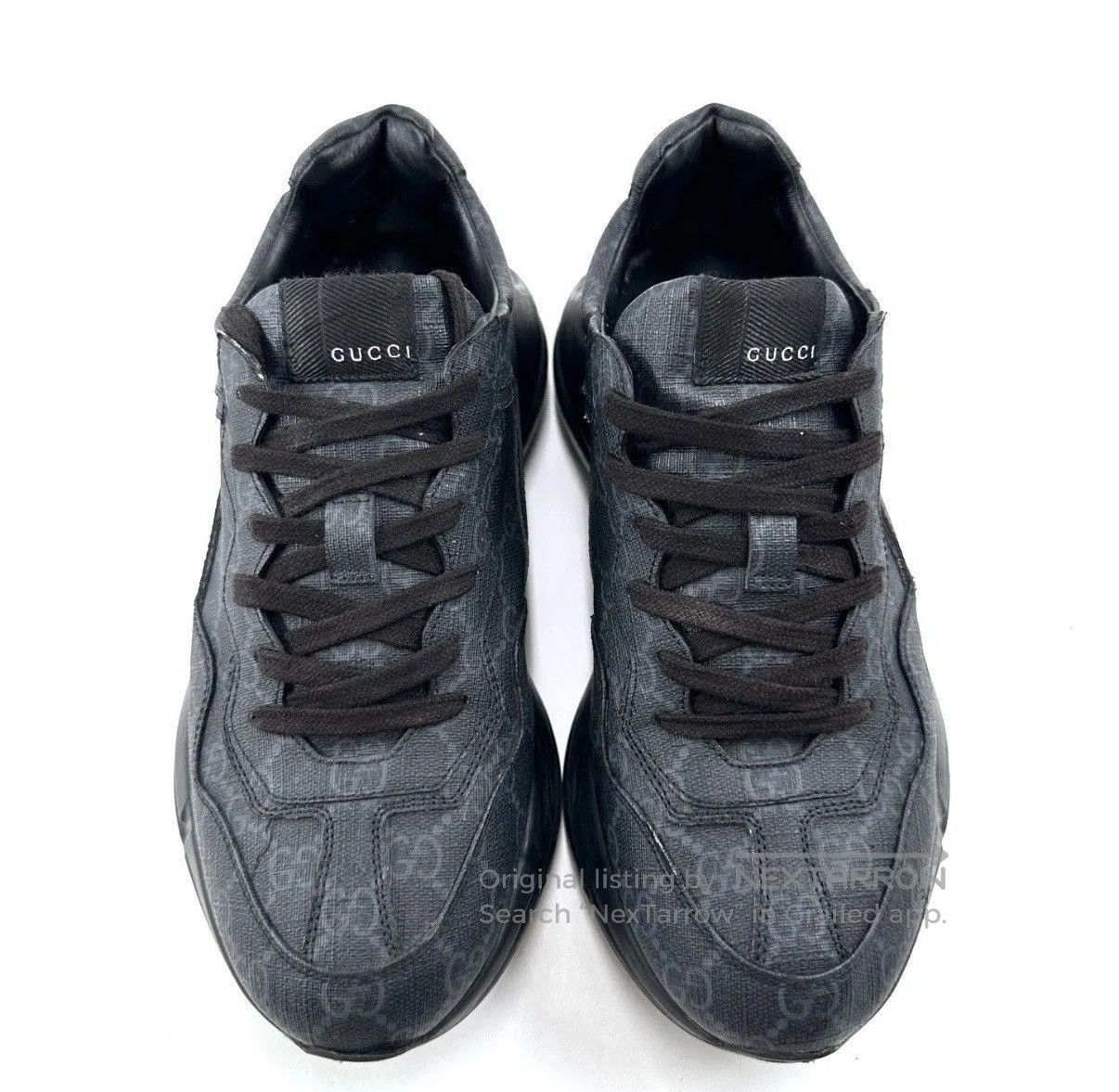 Gucci Black Low-Top Sneakers with Pattern. Size US 8.5 / EU 41-42 - 2 Thumbnail