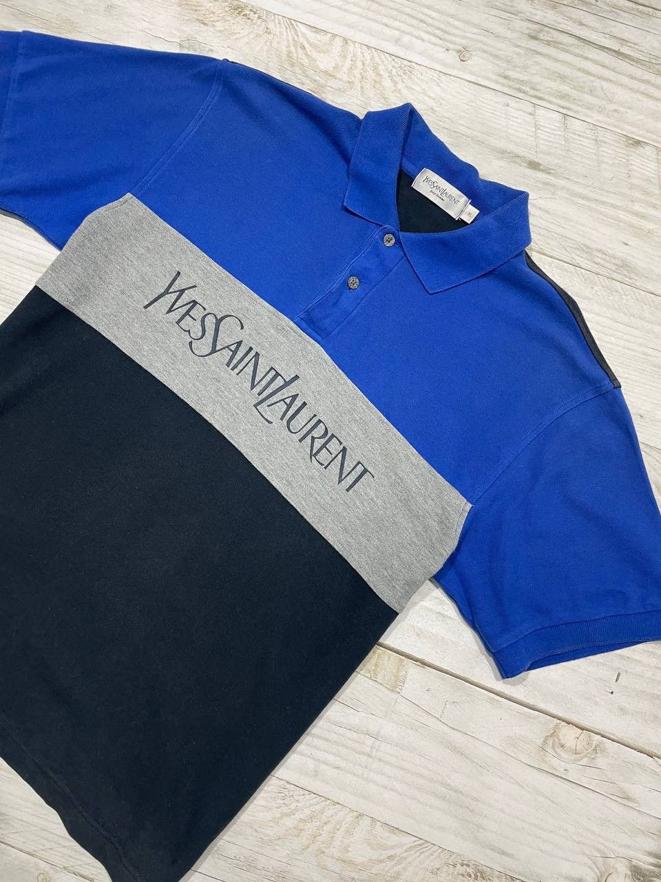 Yves Saint Laurent Vintage Yves Saint Laurent Polo Shirt Big Logo YSL Size US XL / EU 56 / 4 - 4 Thumbnail