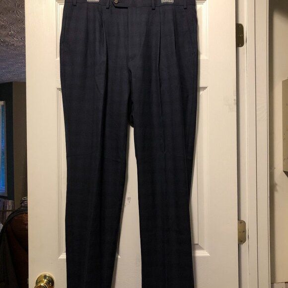 Ralph Lauren Ralph Lauren men's navy plaid dress pants size:36/32 Size 36R - 1 Thumbnail