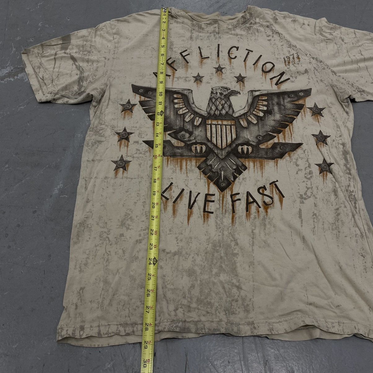 Affliction × Japanese Brand × Vintage Vtg Y2K Affliction Live Fast Rusty Eagle Grunge Goth Tee Size US XL / EU 56 / 4 - 3 Thumbnail