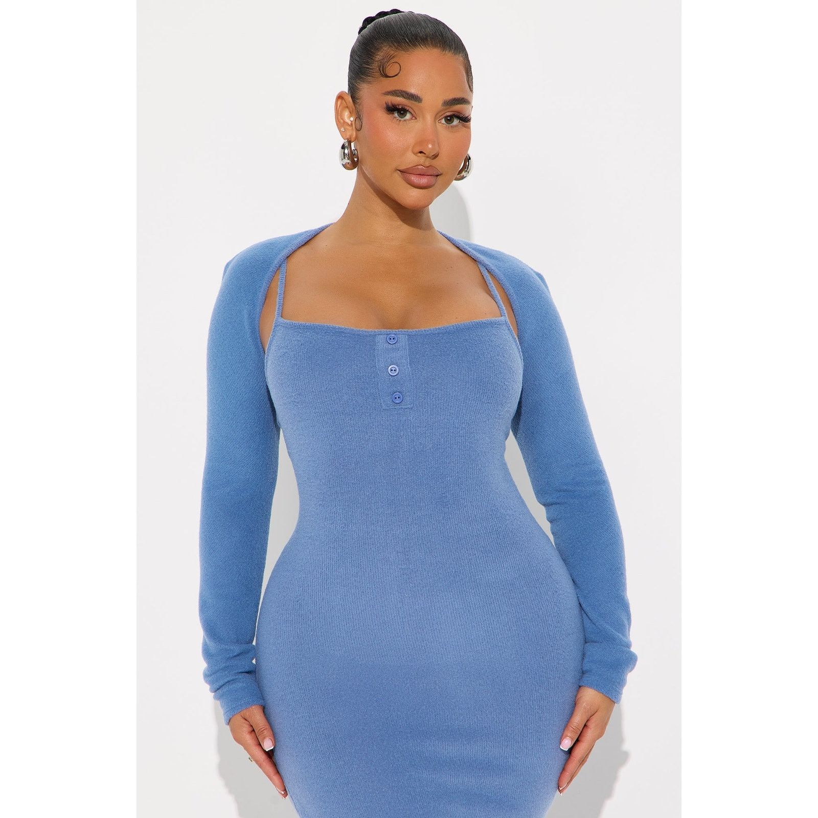Other No Rush Sweater Maxi Dress - Dusty Blue - Size 3X Size 3XL / US 20-22 - 2 Thumbnail