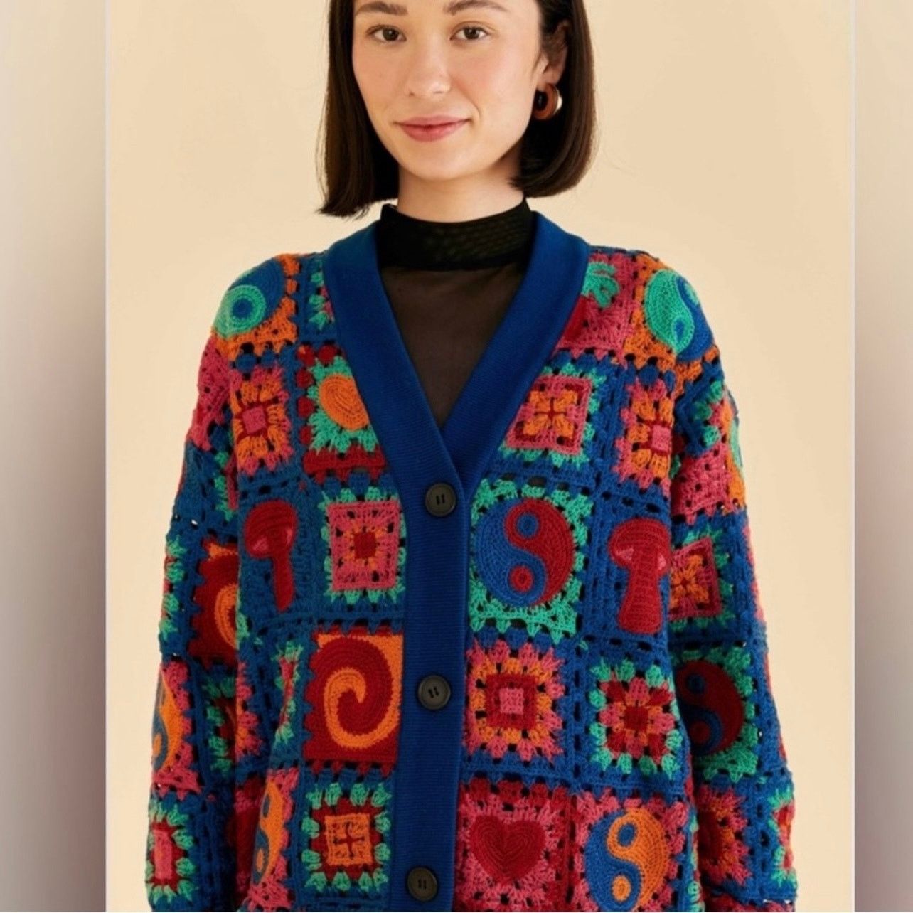 Farm Rio FARM Rio Crochet Icons Cardigan multicolored size S Size S / US 4 / IT 40 - 2 Thumbnail