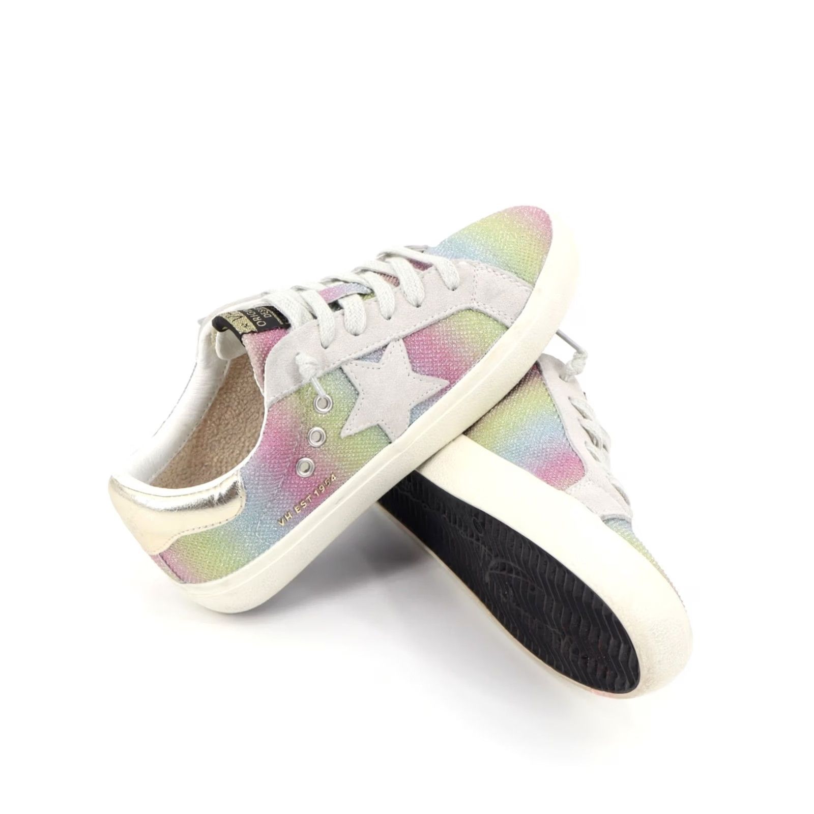 Vintage Havana VINTAGE Vintage Havana Women's Rainbow Sneakers Sz 7 Rainbow Glitter Lace Up Leather Low Top Sneakers Women's Shoes Size US 7 / IT 37 - 3 Thumbnail