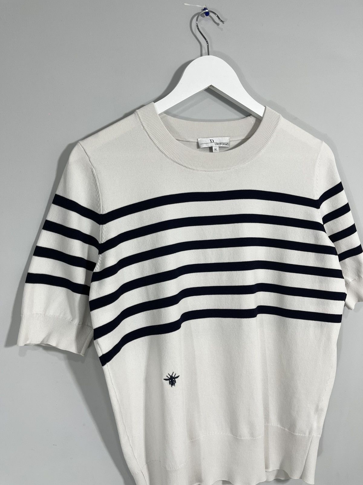 Dior Dior Uniforms Bee Logo Short Sleeve Striped Sweatshirt Size M / US 6-8 / IT 42-44 - 2 Thumbnail