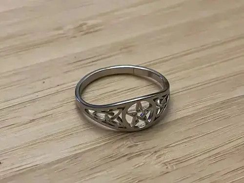 Jewelry Demon Pentagram Star Ring Satan Devil Goth Jewelry Chrome Size ONE SIZE - 3 Thumbnail