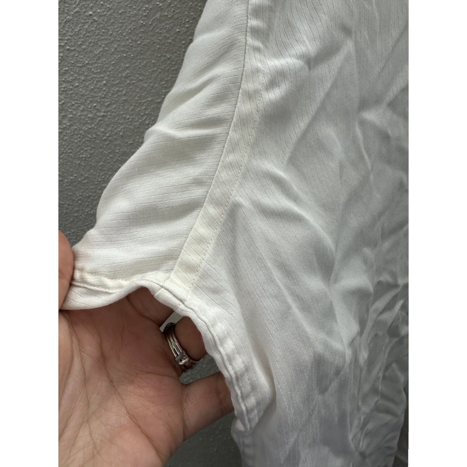 Enro Enro Mens Shirt Button-Up Size 17.5 White Collared Short Sleeve Stained All Seasons Pockets Regular Mens 90s Size US XXL / EU 58 / 5 - 4 Thumbnail