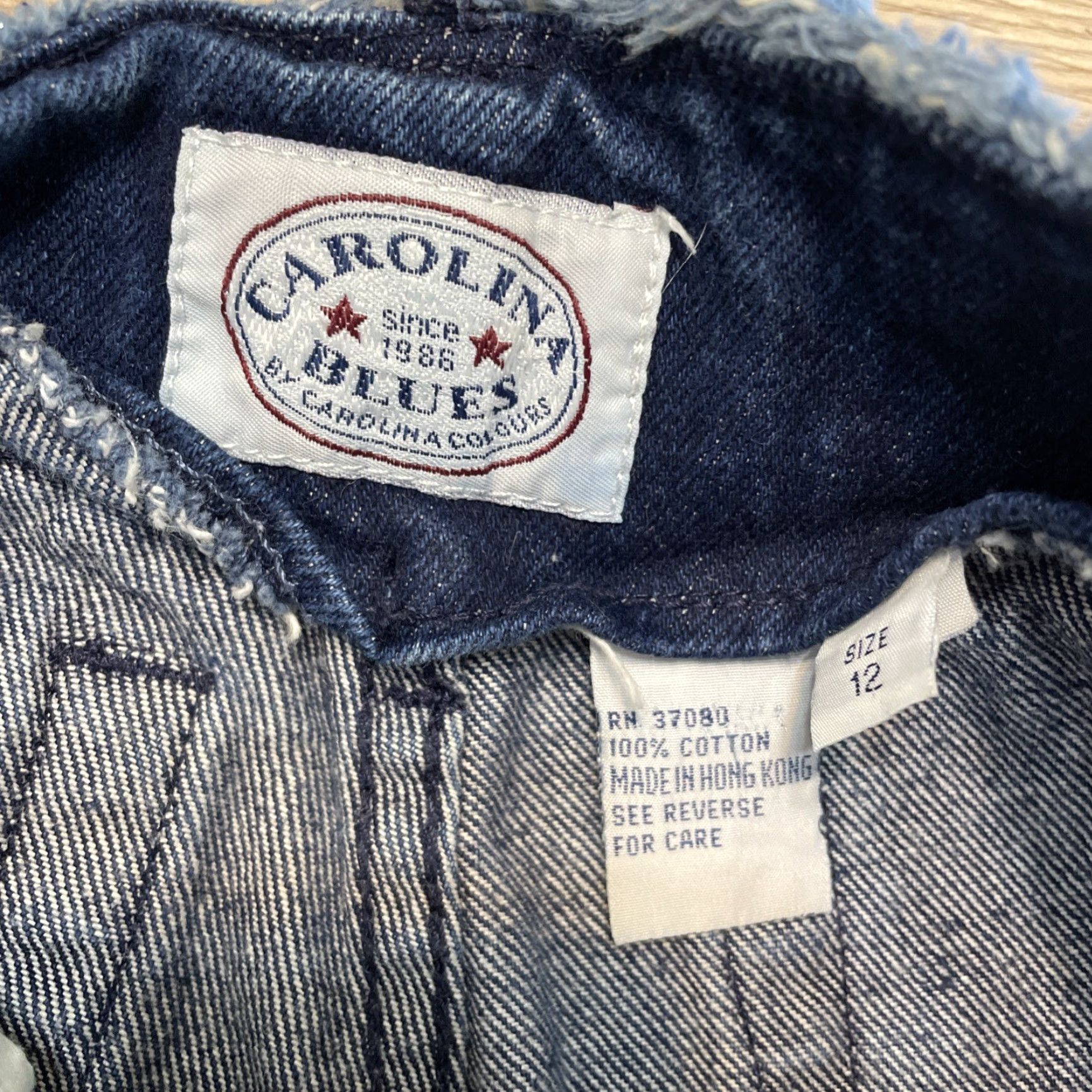 Vintage VINTAGE Carolina Blues Women's Jeans Size 12 Straight Raw Wash Frayed Edges Ombre Blue Size 34" / US 12 / IT 48 - 2 Thumbnail