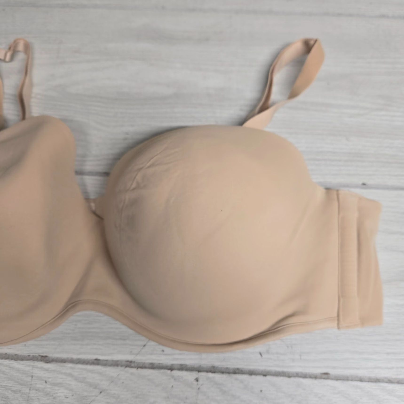 Vintage Cacique Bra 46D Tan Lightly Lined Full Coverage Underwire Back Closure Size ONE SIZE - 2 Thumbnail