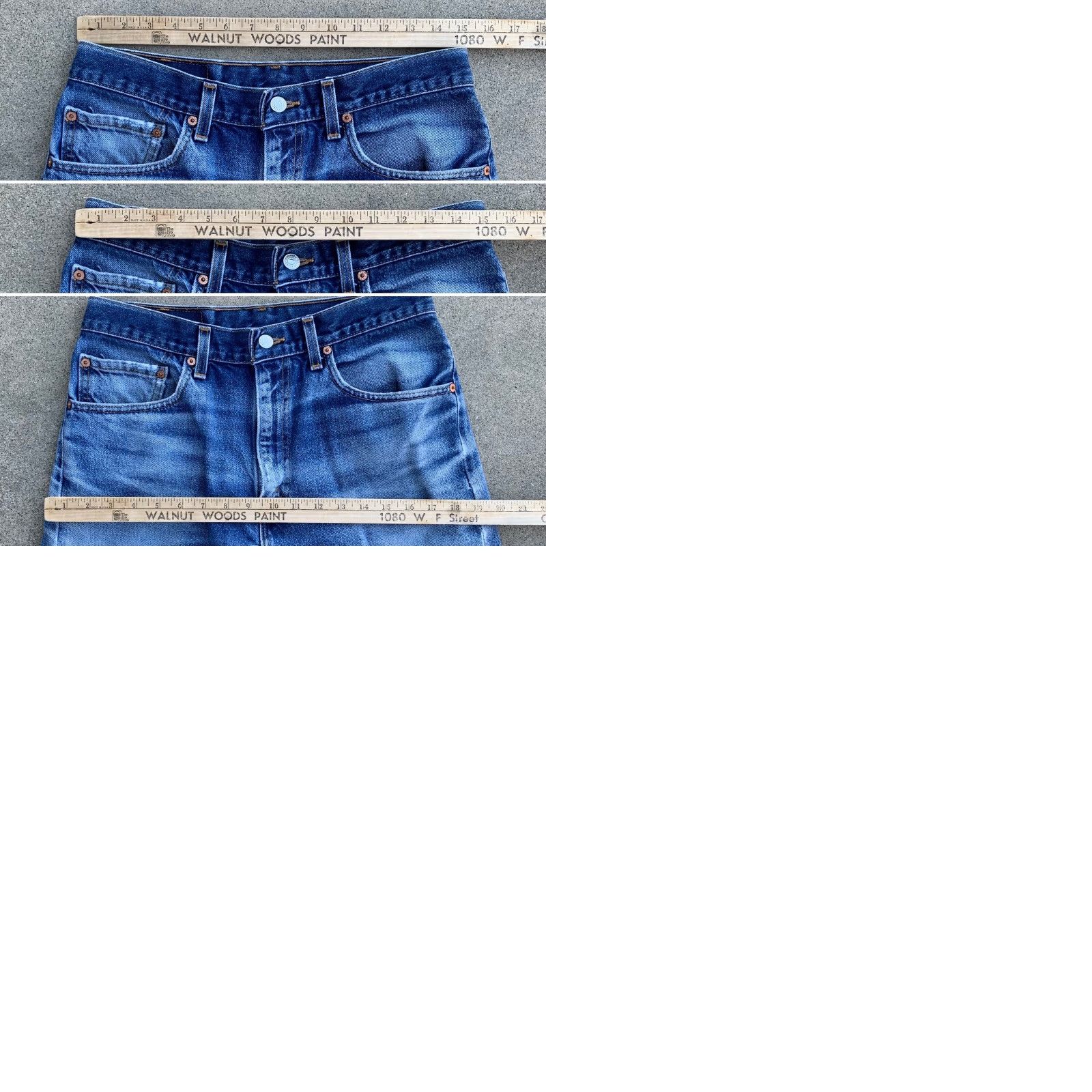 Levi's VINTAGE Levi’s 505 Jeans Regular Fit Straight 32x30 Blue Denim Distressed Belt Loops 5-Pocket Men Size US 33 - 9 Thumbnail