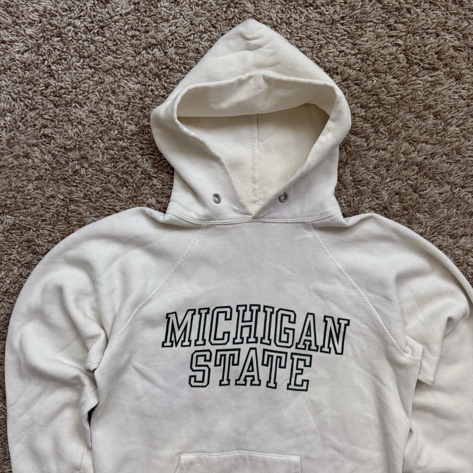 Champion × Vintage Vintage 80’s Champion Hoodie Sweatshirt White Michigan State Size US M / EU 48-50 / 2 - 5 Thumbnail