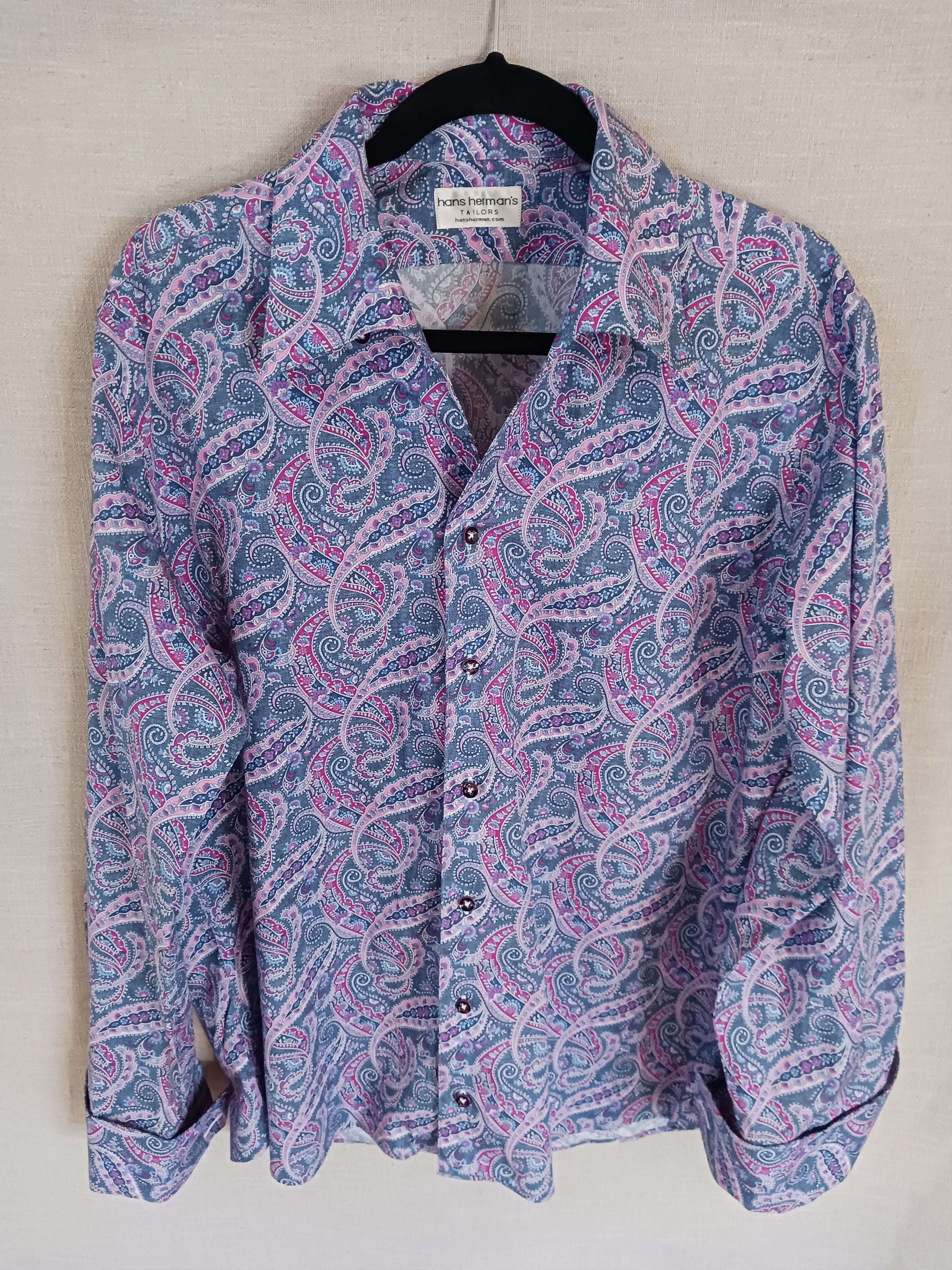 Vintage Vintage Hans Herman's Tailored Made Paisley Shirt Size US M / EU 48-50 / 2 - 1 Thumbnail
