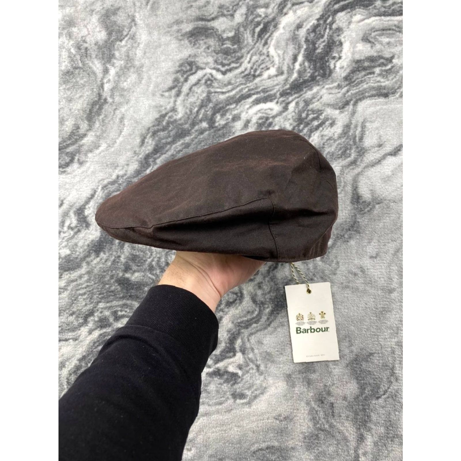 Barbour VINTAGE? (no) Barbour Flat Cap Men Size 7 Brown Cotton Waxed Cap Classic Casual Fall Spring Mens Brown Flat Cap Barbour Winter? Size ONE SIZE - 3 Thumbnail