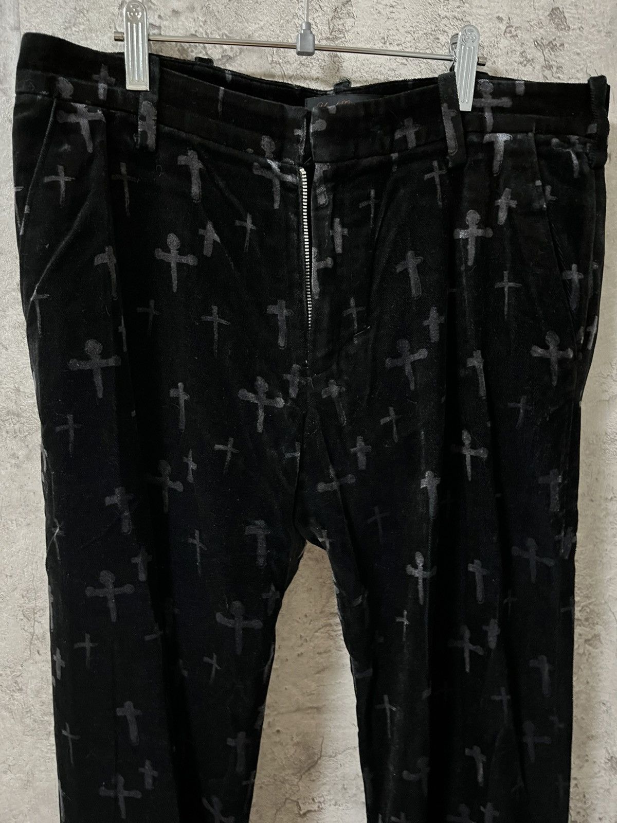 Undercover Undercover 02AW “Witch’s Cell Division” Velvet Cross Pants Size US 32 / EU 48 - 3 Thumbnail