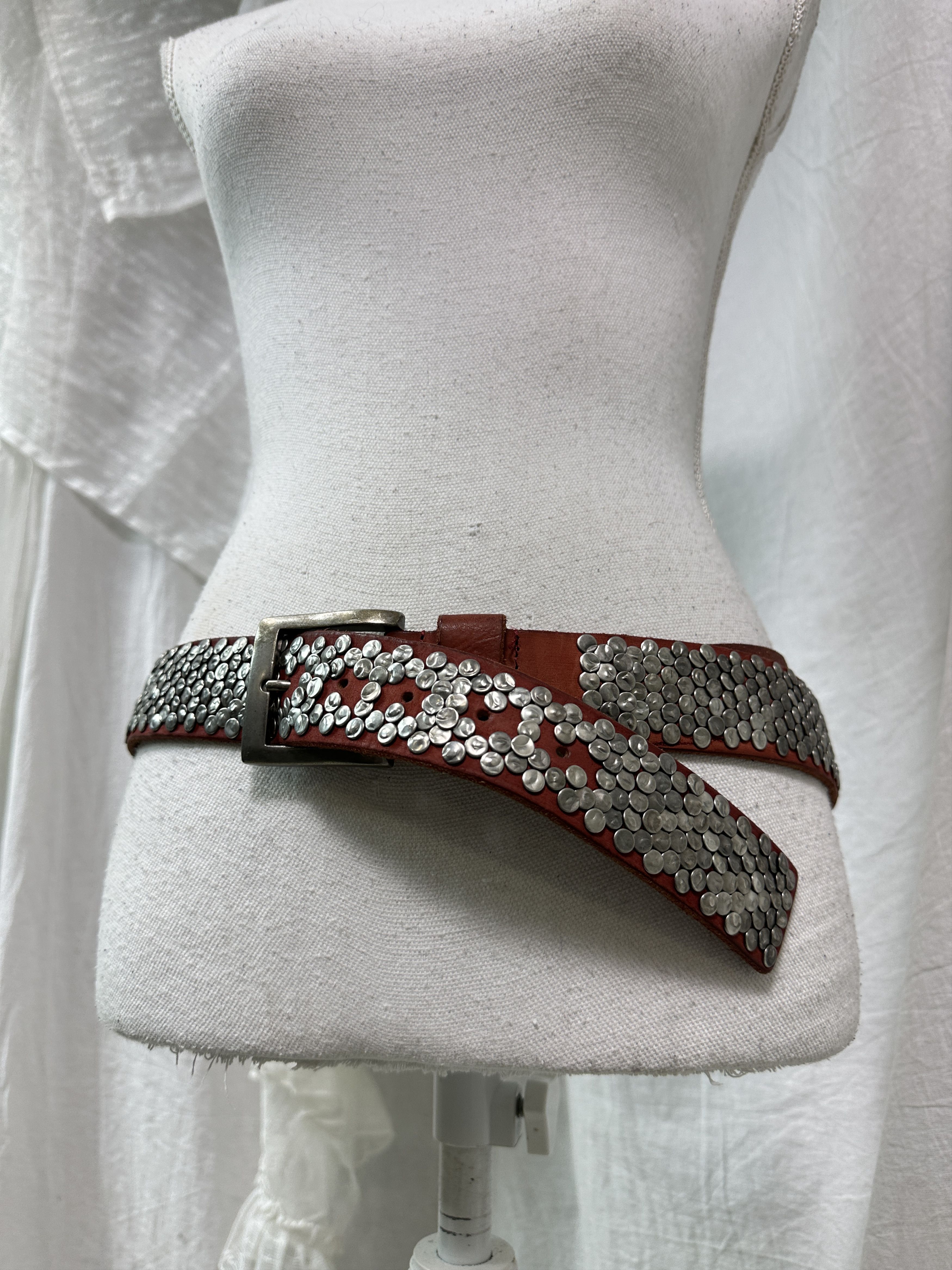 Vintage Vintage Avant Garde Leather Studded Grunge Belt 00s Size ONE SIZE - 1 Thumbnail