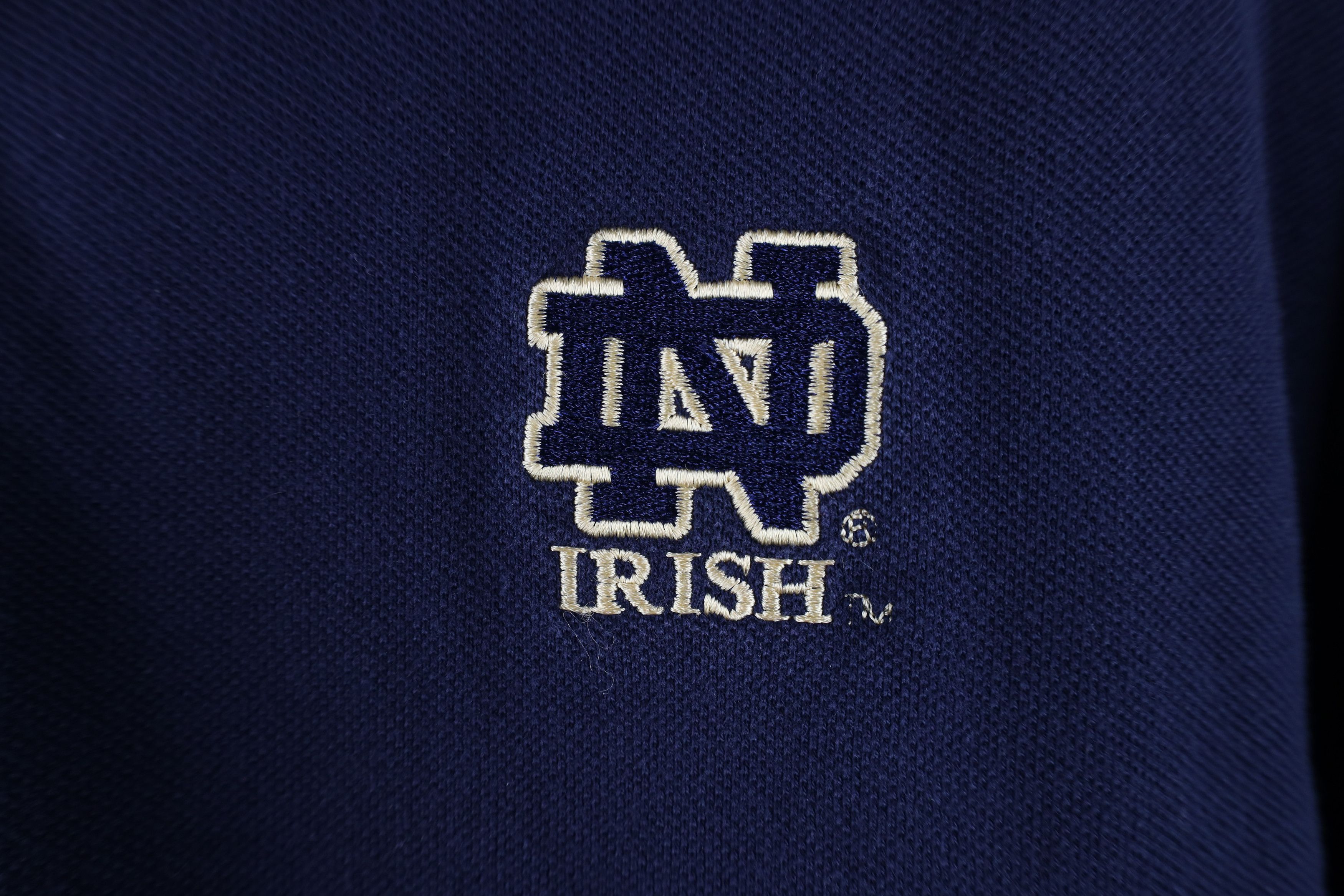 Vintage Vintage 90s Spell Out Notre Dame University Polo Shirt Blue Size US M / EU 48-50 / 2 - 6 Thumbnail