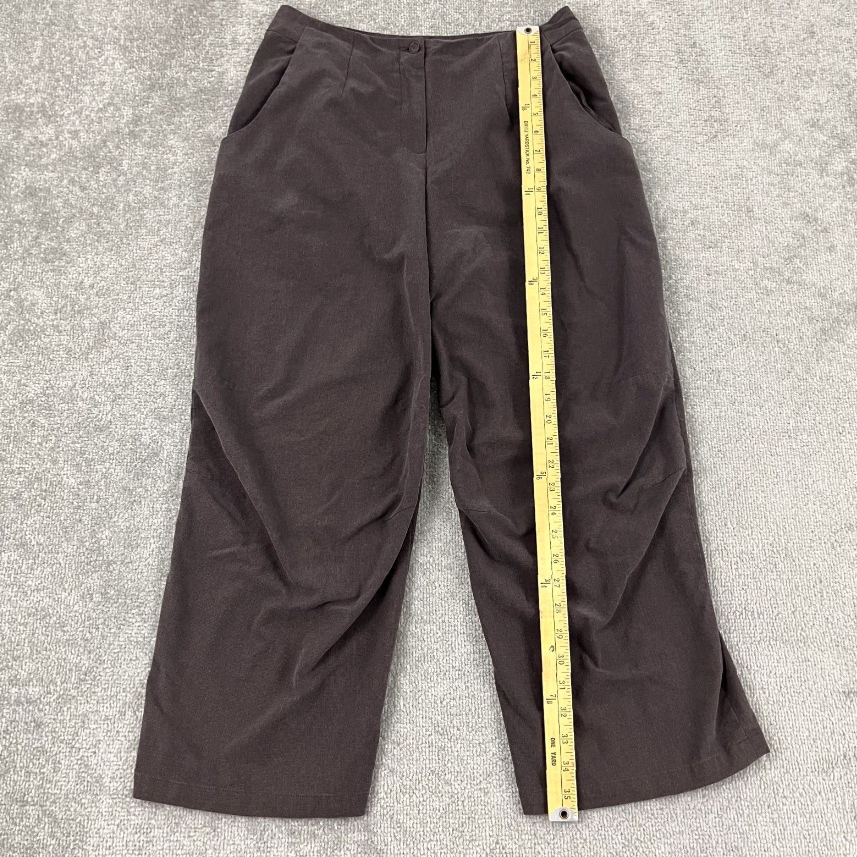 Roberto Cavalli Lilith Pants Womens Size 40 Medium 30 x 25 Purple High Rise Wide Leg Minimalist Size 27" / US 4 / IT 40 - 6 Thumbnail