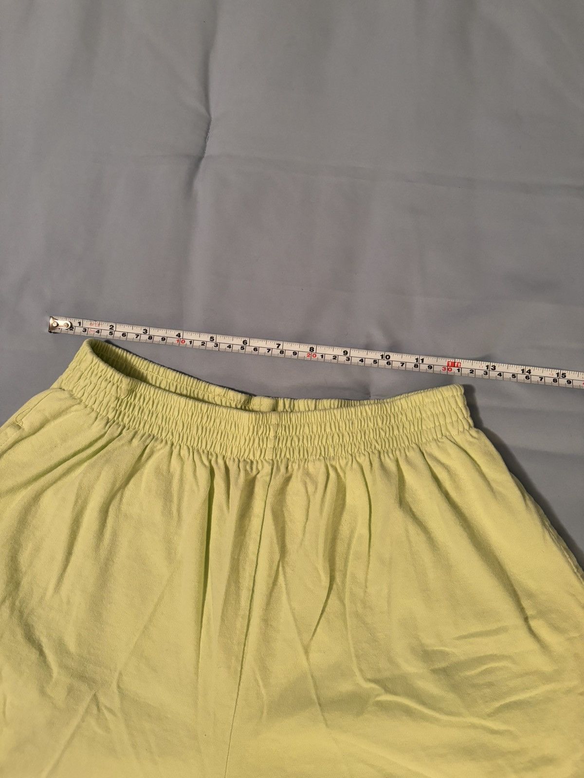Designer × Vintage Chartreuse Cotton EVR Elastic Waistband Shorts POCKETS! Size 25" / US 0 / IT 36 - 4 Thumbnail