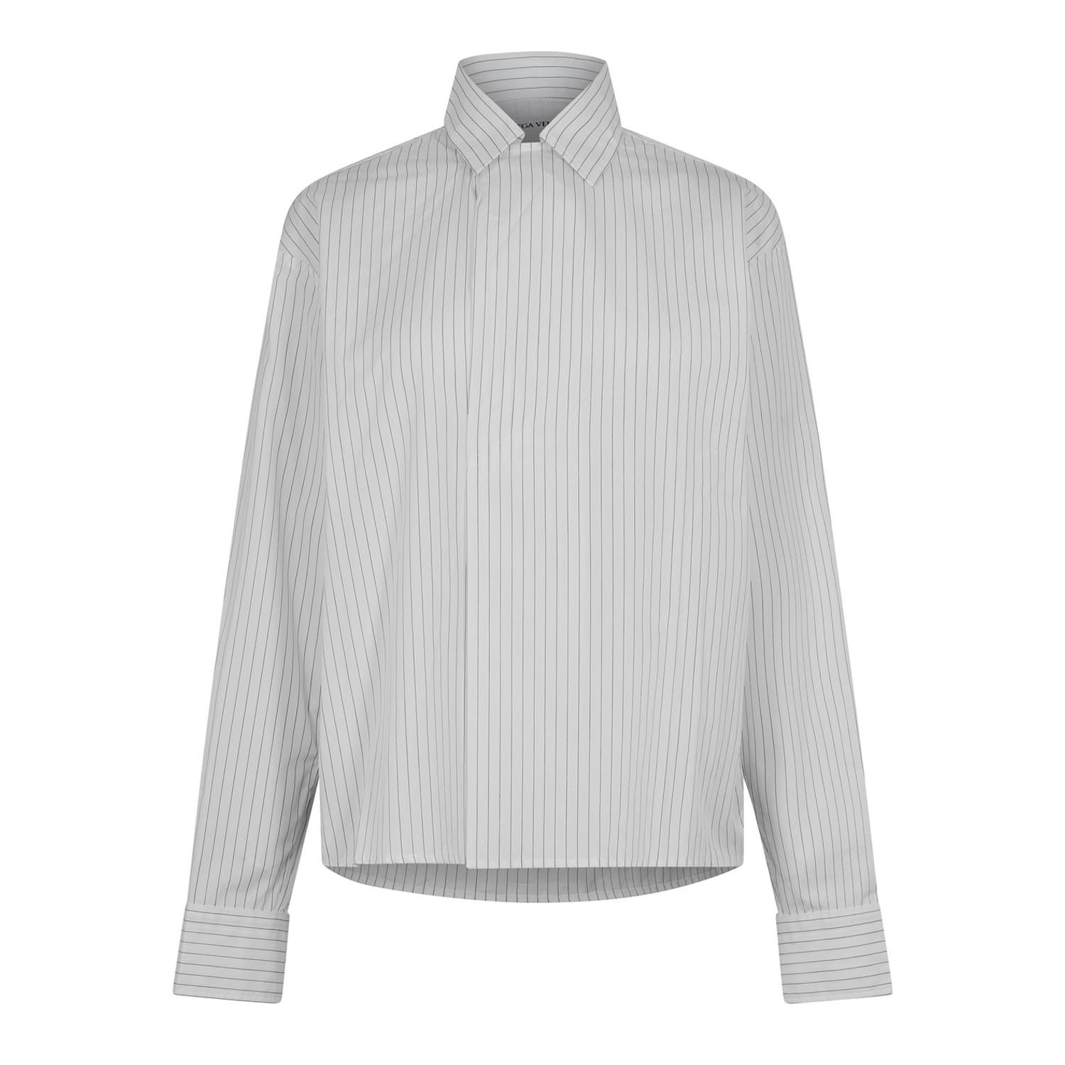 Bottega Veneta Bottega Veneta Stripe Long Sleeve Blouse in White Size XXS / US 00 / IT 34 - 1 Thumbnail
