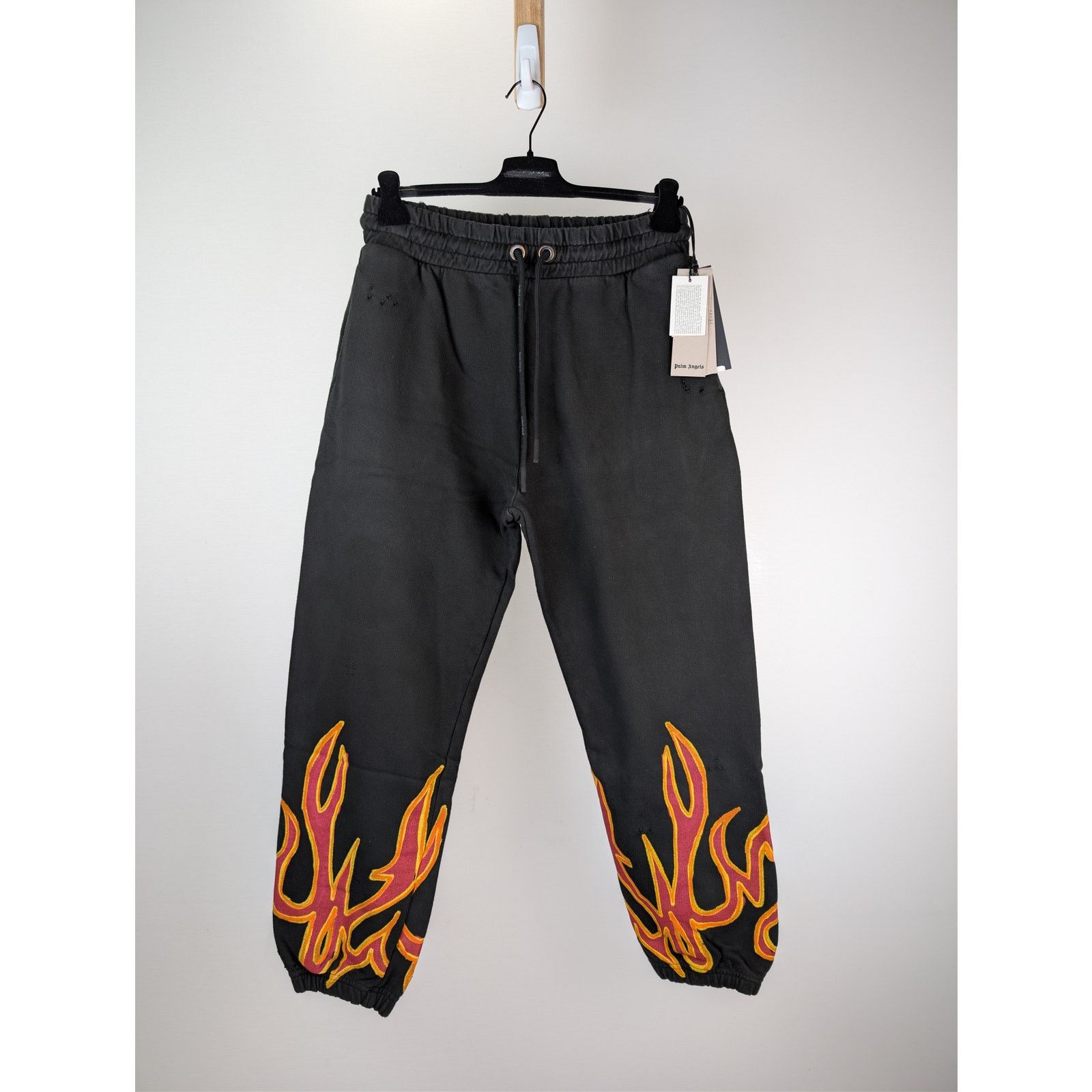 Palm Angels o1rshd1 GD Graffiti Flames 🔥 Sweatpants in Black / Red Size US 36 / EU 52 - 1 Thumbnail