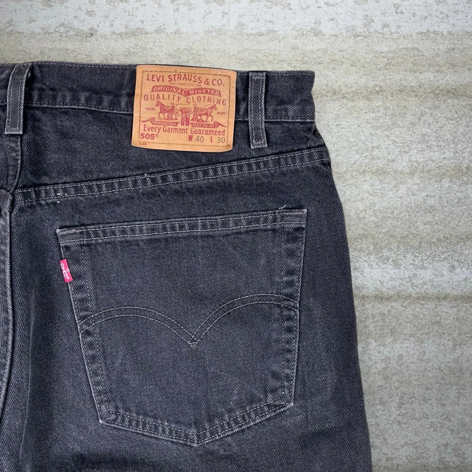 Levi's Vintage 90s Levis Jeans 505 40x30 Regular Straight Fit Black Size US 40 / EU 56 - 3 Thumbnail