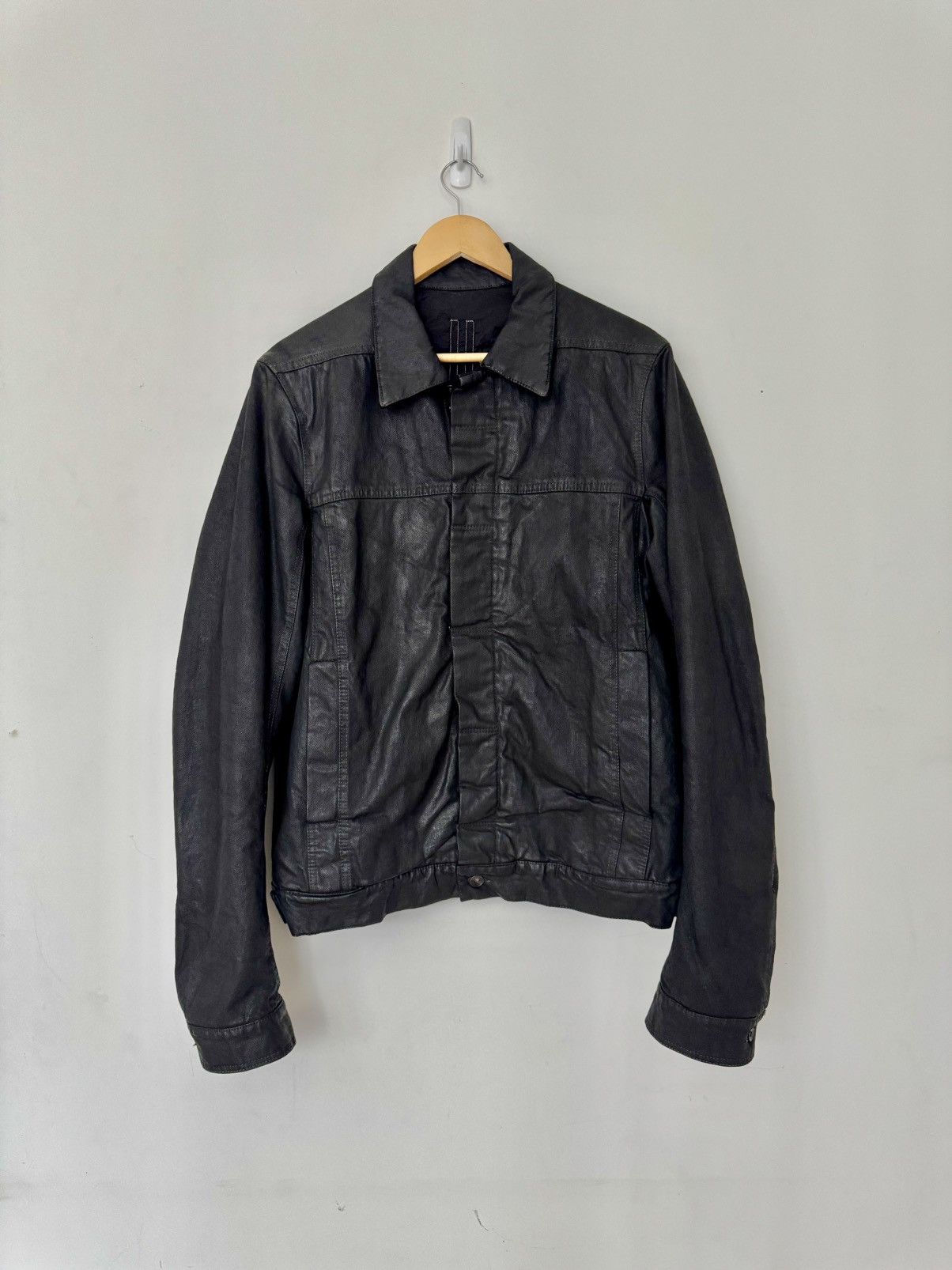 Rick Owens Rick Owens Drkshdw FW13 Waxed Jacket Size US L / EU 52-54 / 3 - 1 Thumbnail