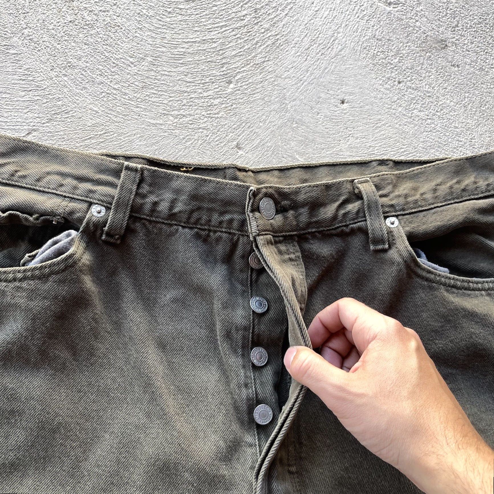 Levi's VINTAGE Levi's Jeans 501 Button Fly Straight Denim 36x32 Green 80s 90s American Mens Size US 36 / EU 52 - 7 Thumbnail