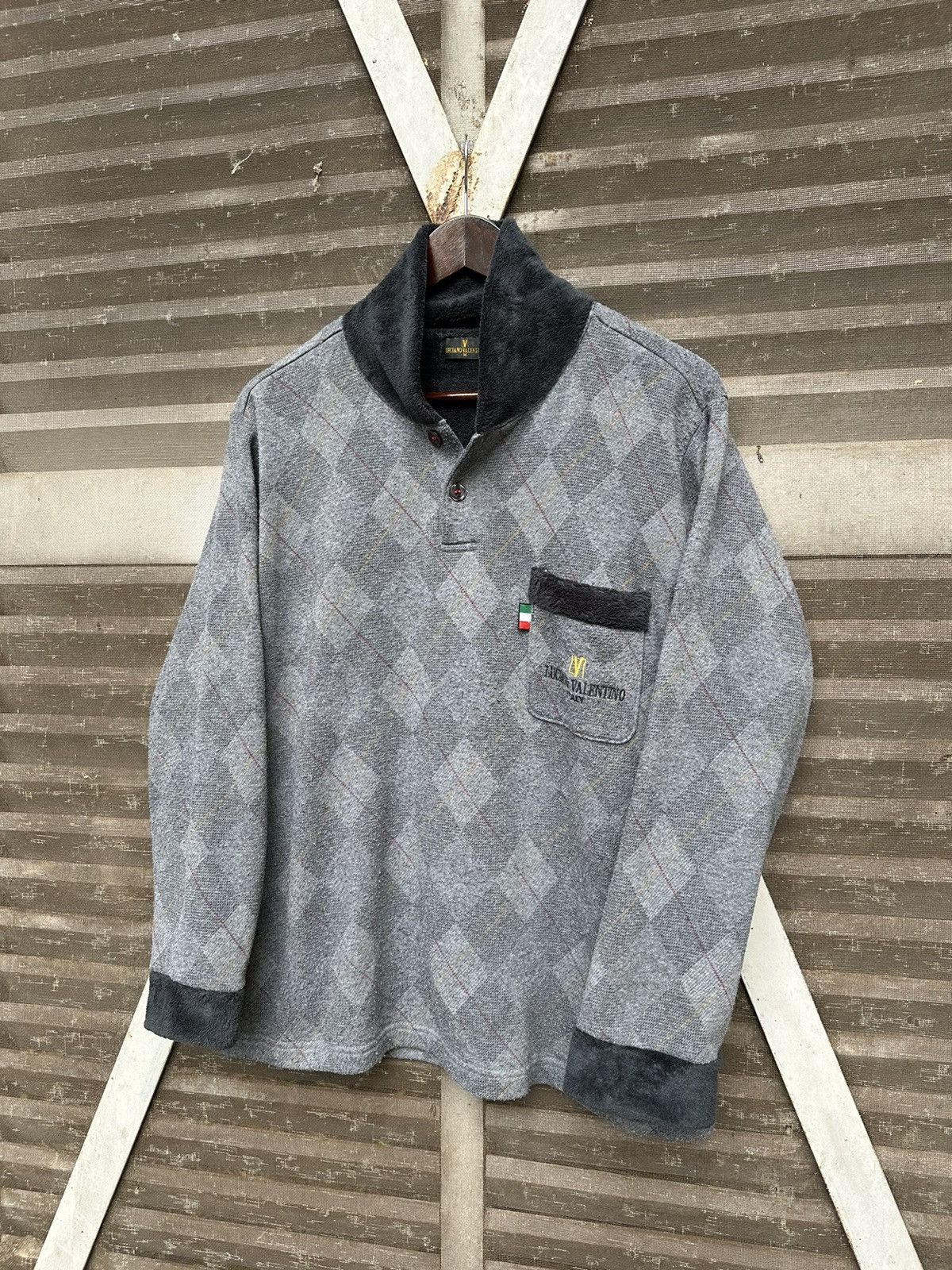 Valentino 👹Vintage Luciano Valentino Furr Collar Long Sleeves Shirt Size US M / EU 48-50 / 2 - 1 Thumbnail