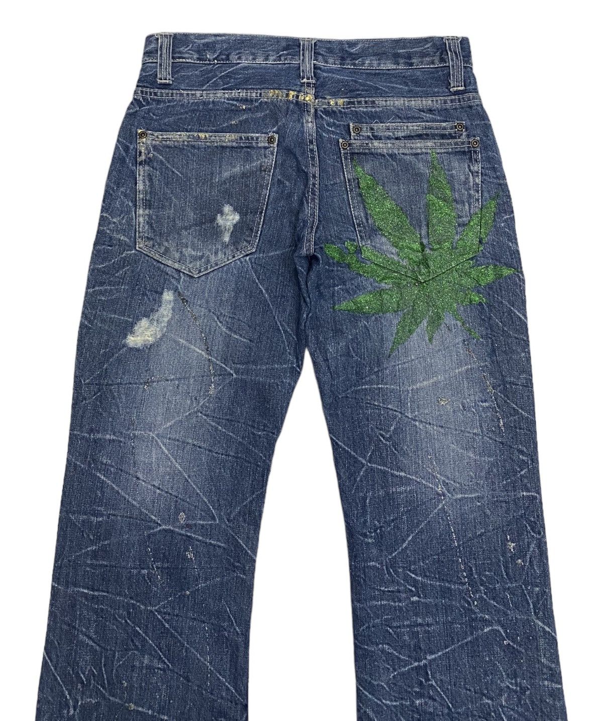 Japanese Brand FLARED JEANS RIPS DISTRESS JAPANESE BRAND UNDERCOVER STYLE Size US 30 / EU 46 - 6 Thumbnail