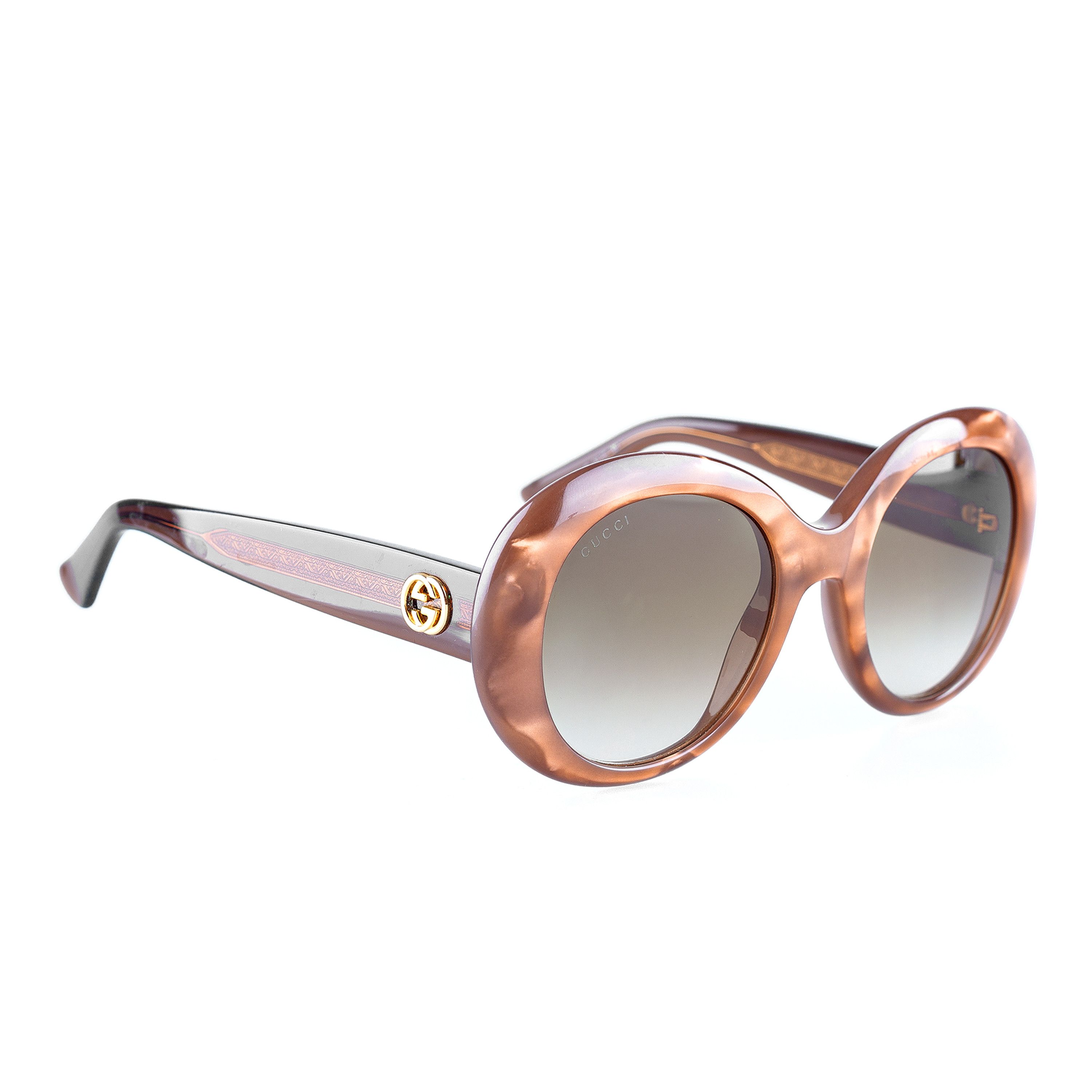 Gucci Gucci GG 3815/S R3VJD Vintage Brown Rounded Sunglasses Size ONE SIZE - 3 Thumbnail