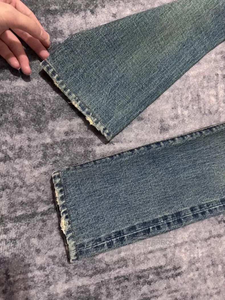 Saint Laurent Paris Saint Laurent Paris Light Blue Cat Claw Destroyed Cut Deni Size US 29 - 4 Thumbnail
