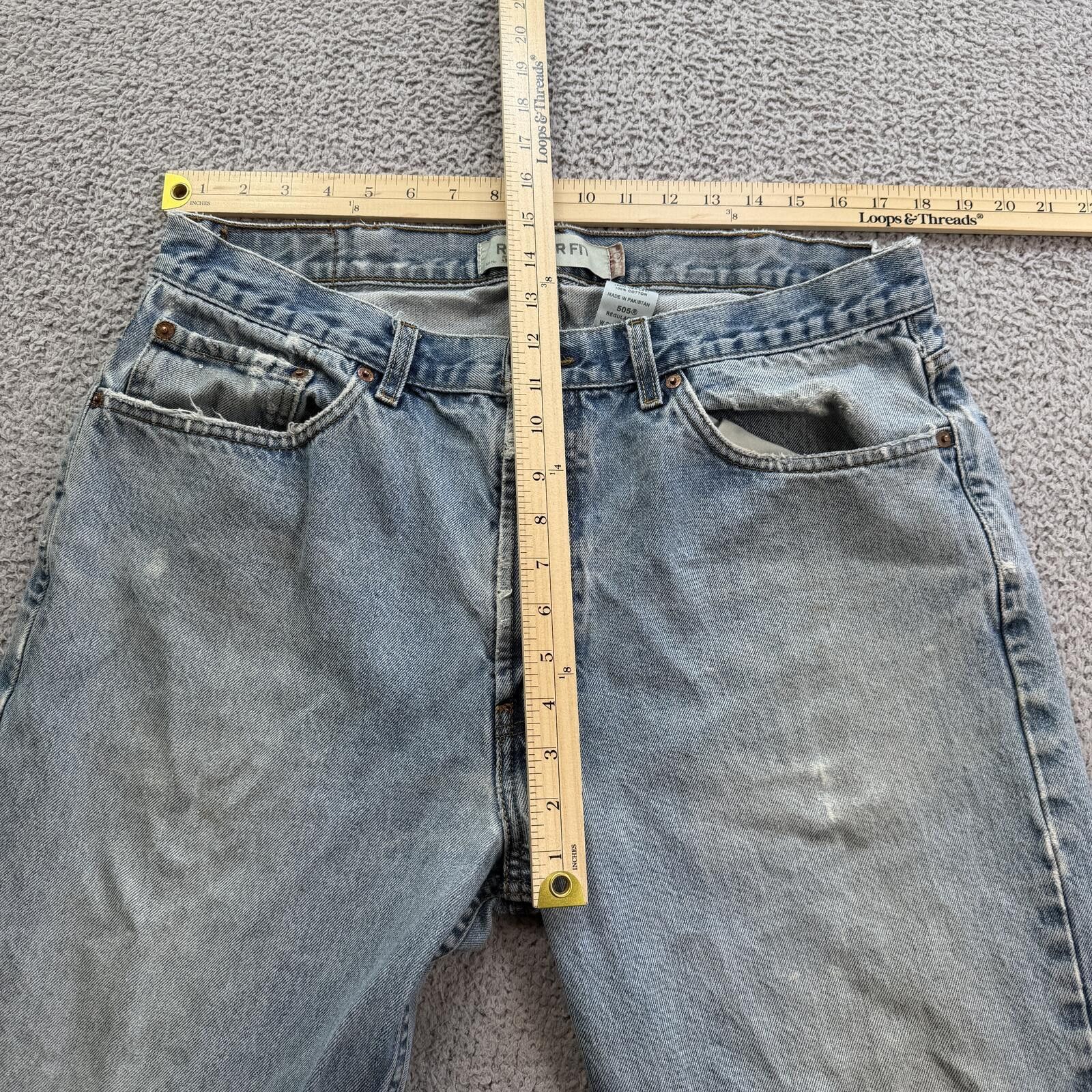 Levi's Vintage Levi’s 505 Light Wash Baggy Denim Jeans 36x31 Size US 36 / EU 52 - 4 Thumbnail