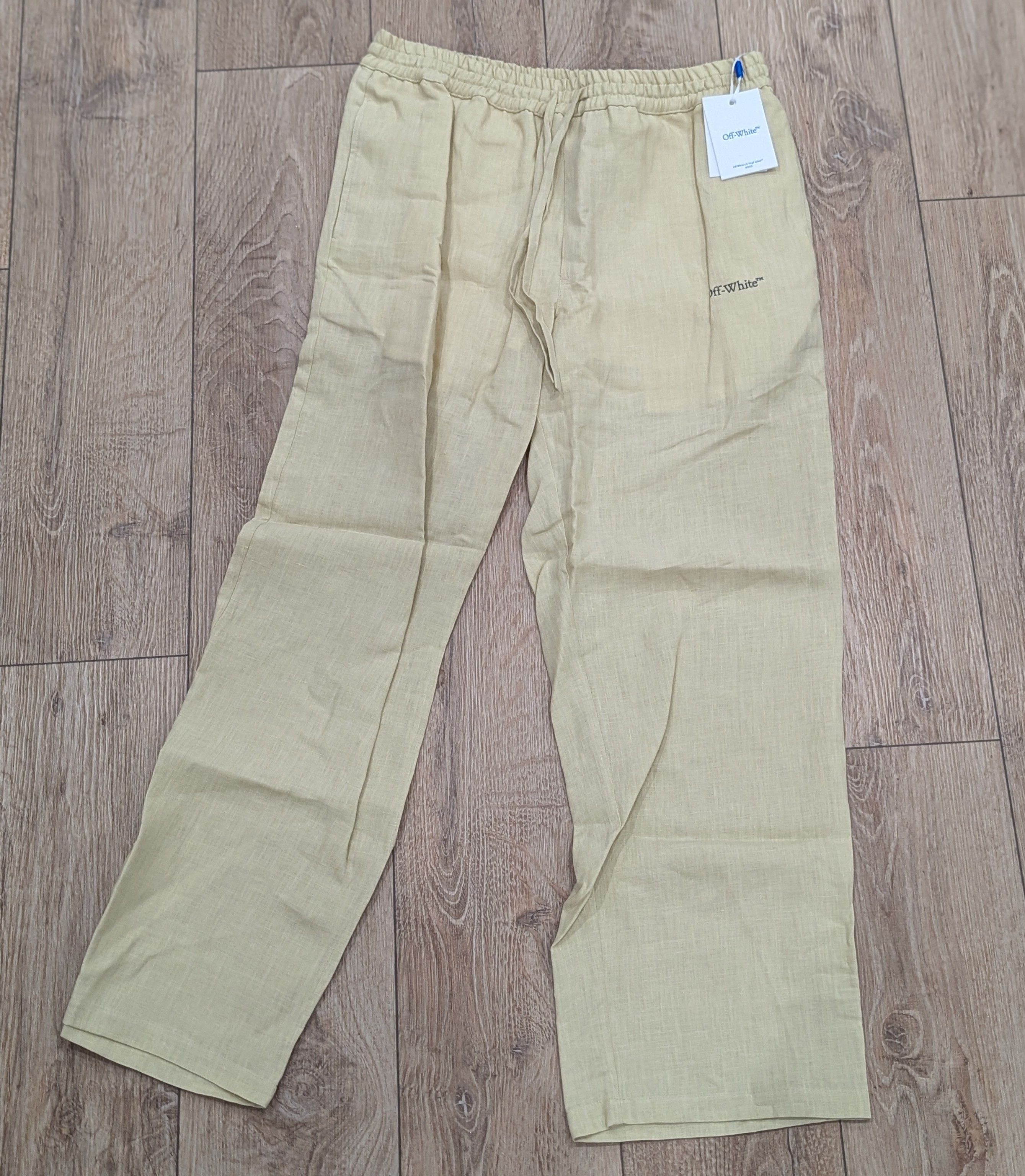Off-White "Staffers" Linen Pants Beige 44 US 28
