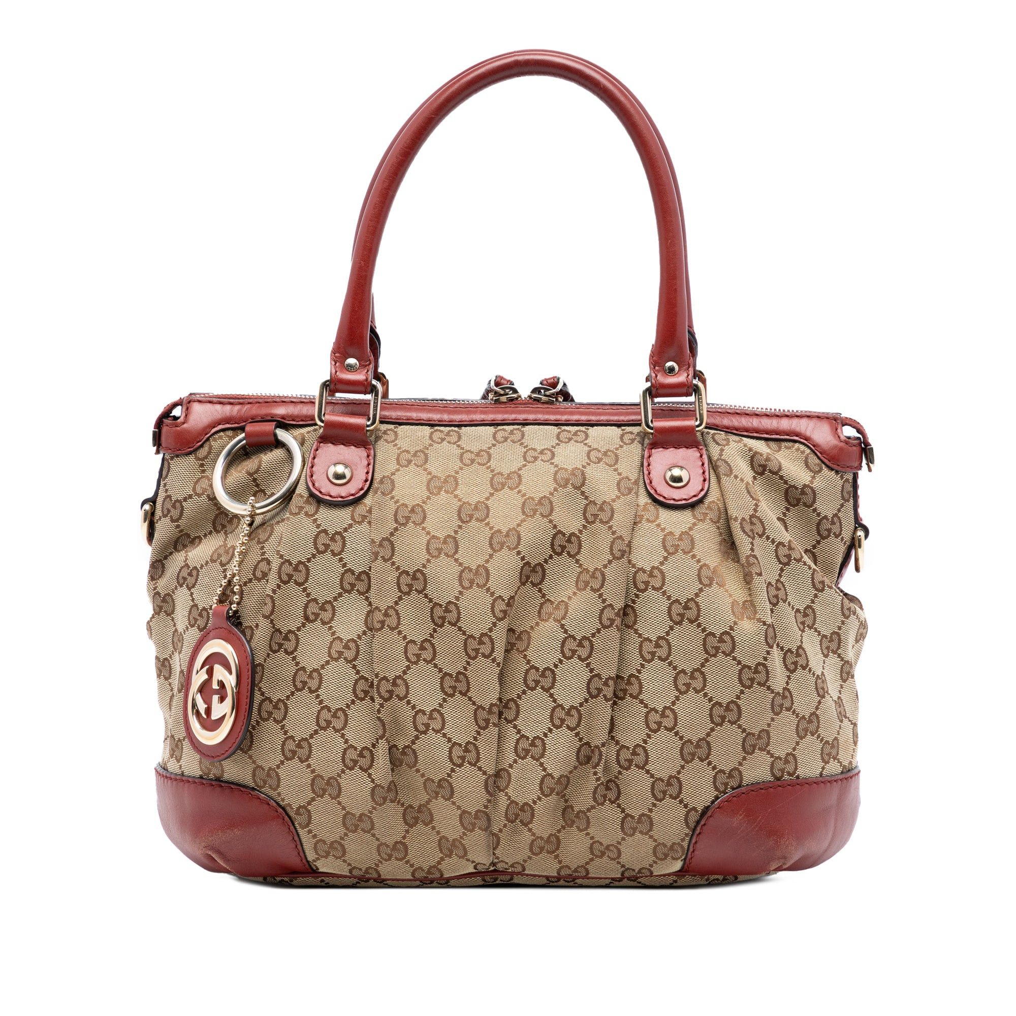 Gucci Gg Canvas Sukey Satchel in Beige, Women's