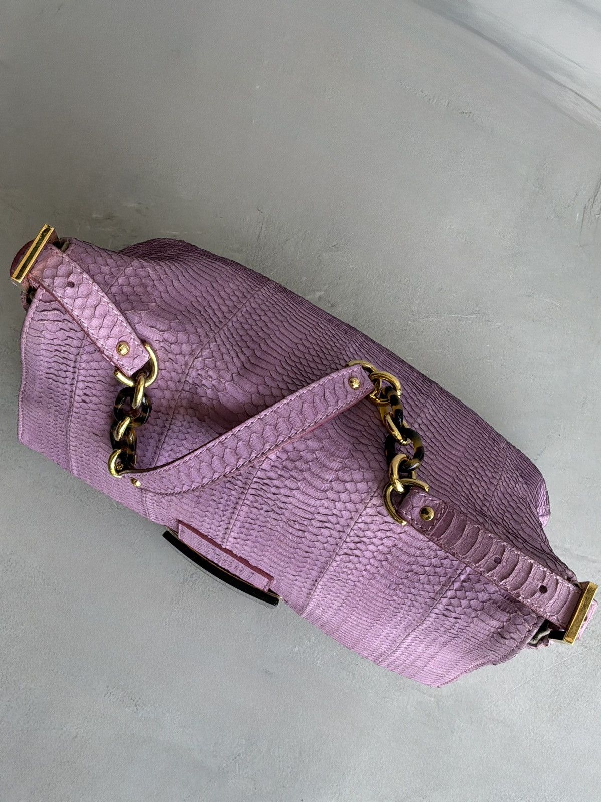 Fendi Fendi - Large Mamma Baguette - Python Leather Shoulder Bag Size ONE SIZE - 4 Thumbnail