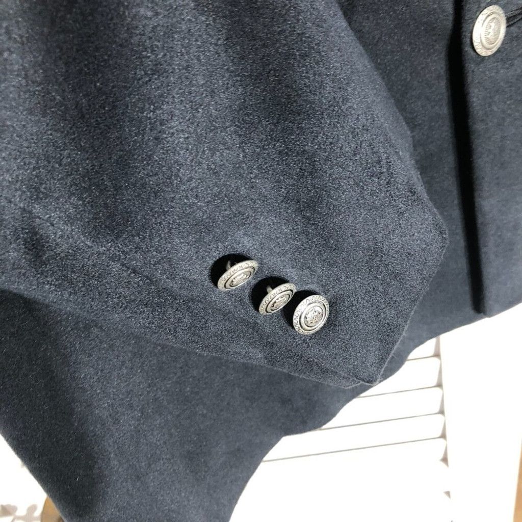 Vintage Vintage suede leather blazer suit jacket navy blue Sz XL Size 38L - 5 Thumbnail