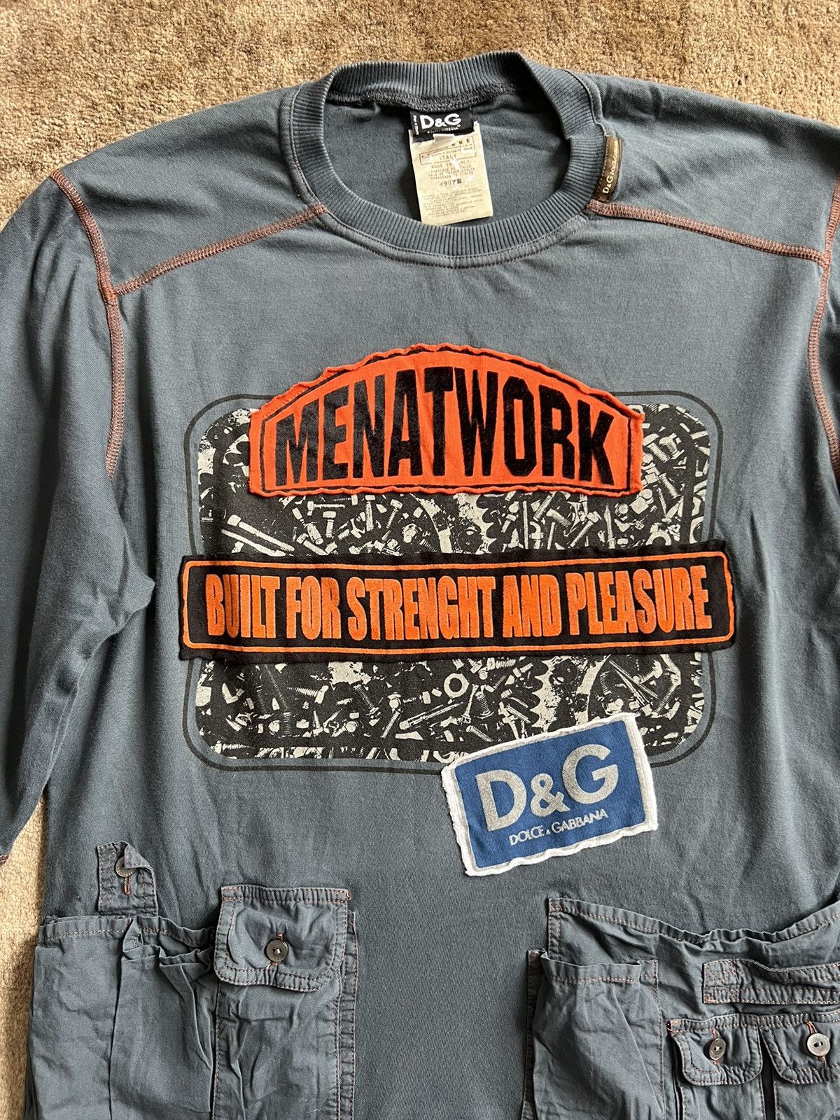 Dolce & Gabbana Vintage Japanese Dolce and Gabbana cargo t shirt “Menatwork” Size US M / EU 48-50 / 2 - 2 Thumbnail