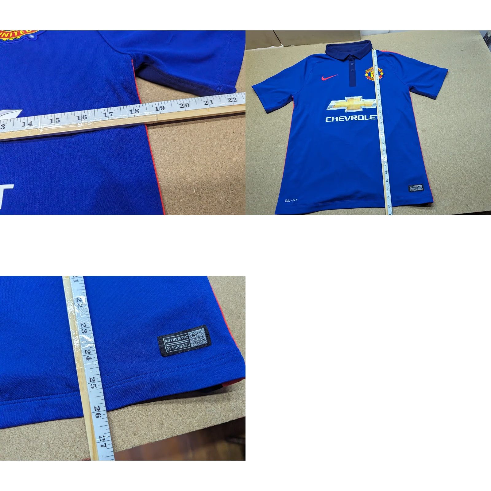 Nike Nike Manchester United #7 Di Maria 2014 2015 Third Mens Football Jersey M Blue Short Sleeve Pullover Round Neck Athletic Jersey Mens Football Shirt Size US M / EU 48-50 / 2 - 10 Thumbnail