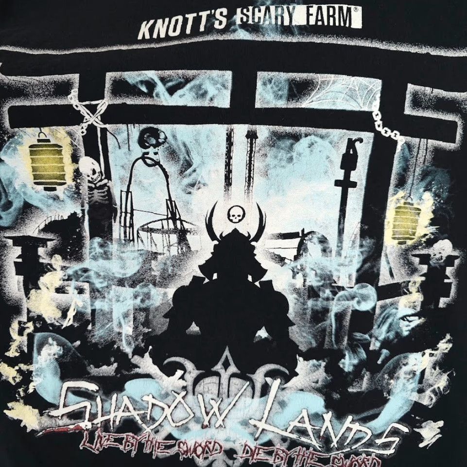 Vintage VINTAGE Knotts Scary Farm Shirt Mens XL Black Shadow Lands Demon Samurai Size US XL / EU 56 / 4 - 3 Thumbnail