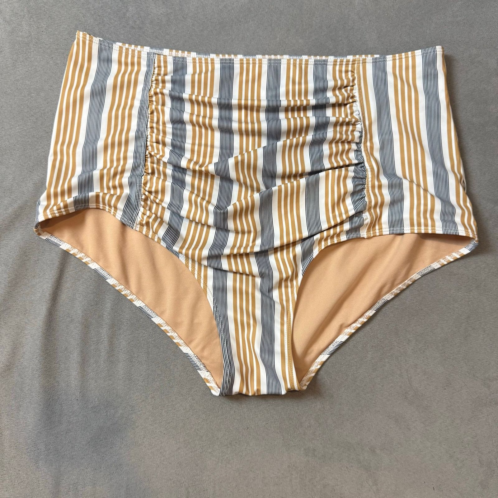 Other Kortni Jeanne Swimsuit Hight Waist Bottoms Ruffle Top Stripe Size ONE SIZE - 5 Thumbnail