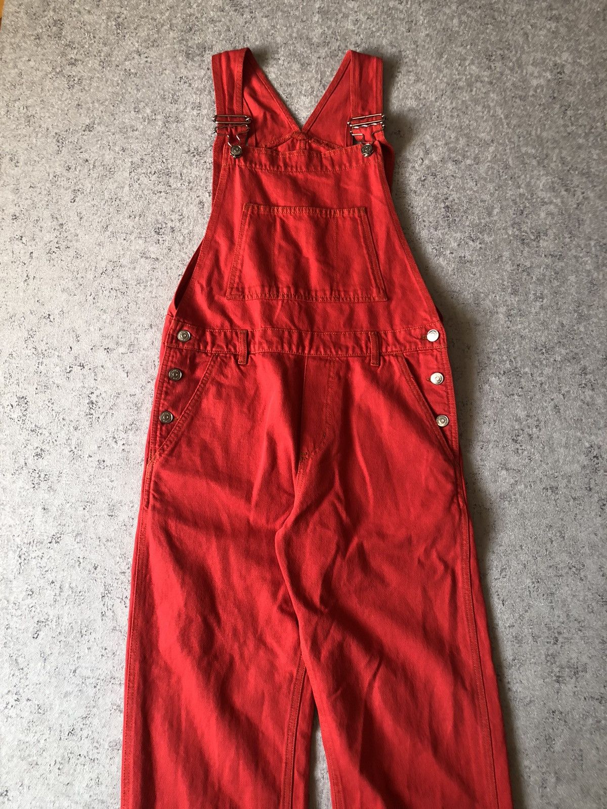 Designer × Ganni NWT GANNI RED DENIM OVERALLS Size 26" / US 2 / IT 38 - 2 Thumbnail