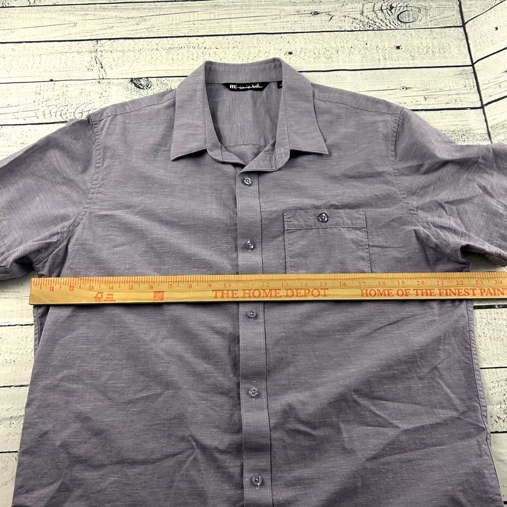 TravisMathew Travis Mathew Short Sleeve Button-Up Shirt Men's L Purple Size US L / EU 52-54 / 3 - 4 Thumbnail
