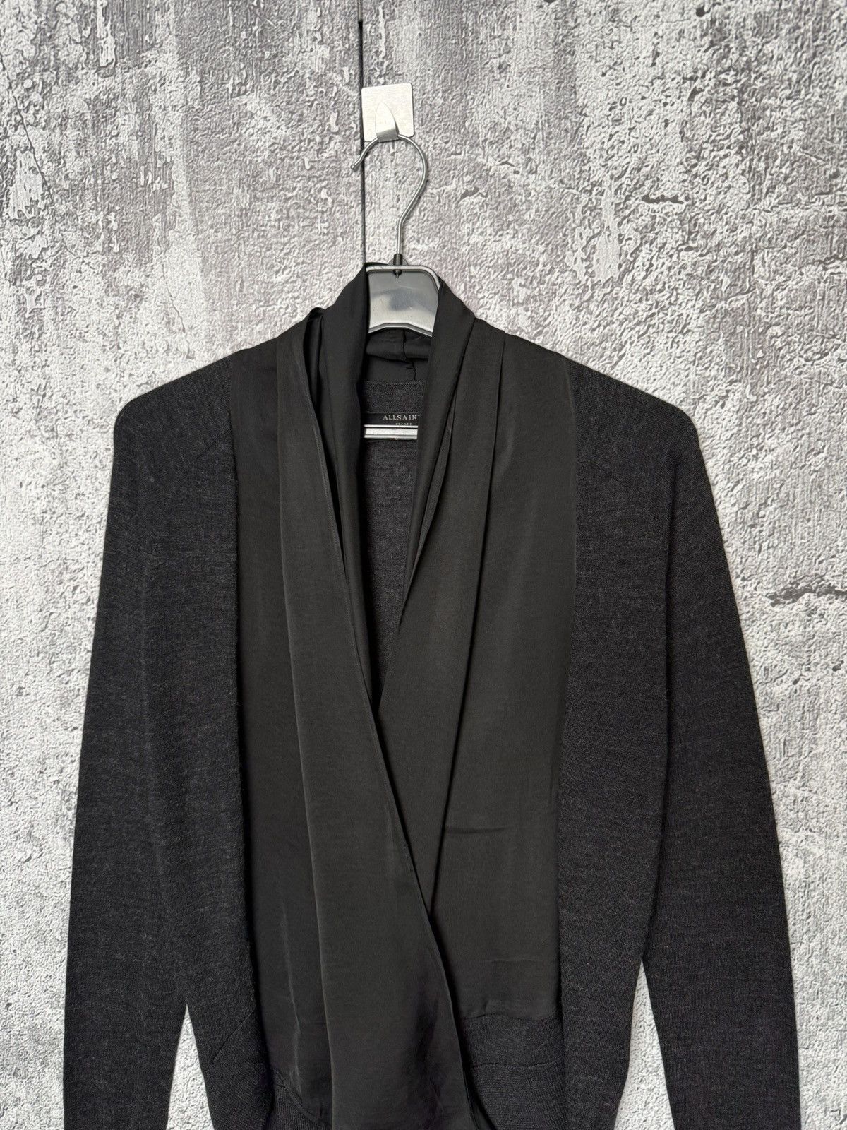 Allsaints AllSaints Rola Panel Black Merino Wool Cardigan Jumper sz S Size S / US 4 / IT 40 - 2 Thumbnail