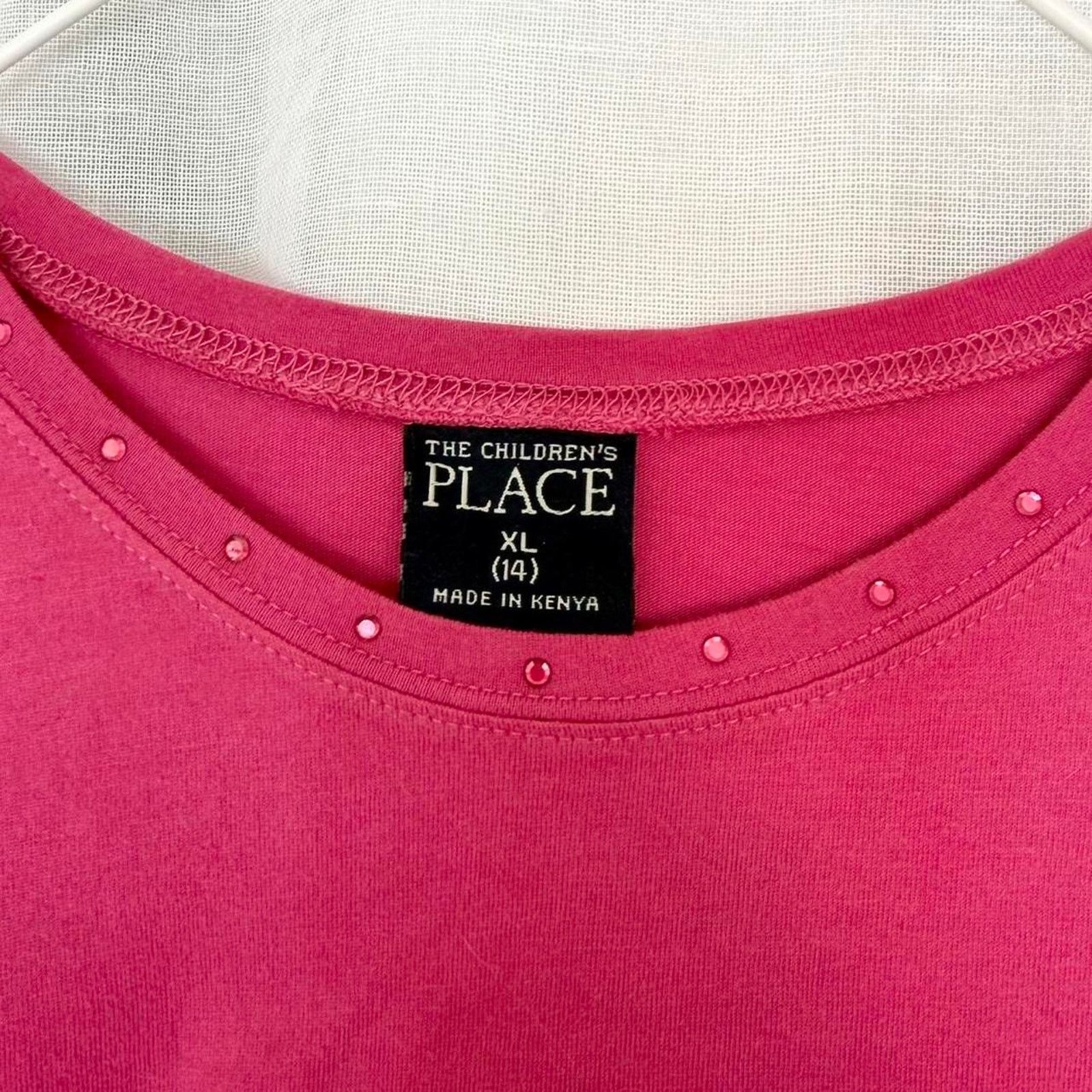 Vintage y2k layered rhinestone hot pink baby tee Size M / US 6-8 / IT 42-44 - 3 Thumbnail