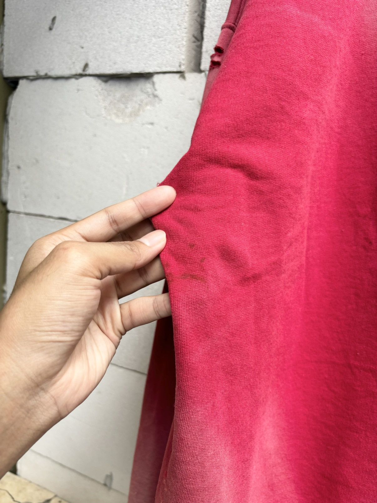 Vintage Distressed Thrashed Red Faded Sweatshirt ERD Boxy Size US XL / EU 56 / 4 - 11 Thumbnail