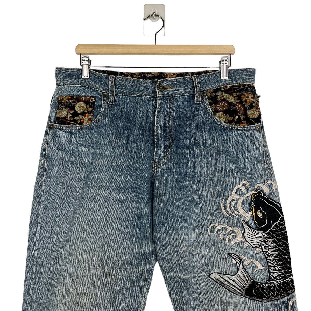 Japanese Brand 🔥 MEMORY SPECIAL KARA KURI KURI KUITTTT MAKEBA DENIM JEANS Size US 34 / EU 50 - 3 Thumbnail