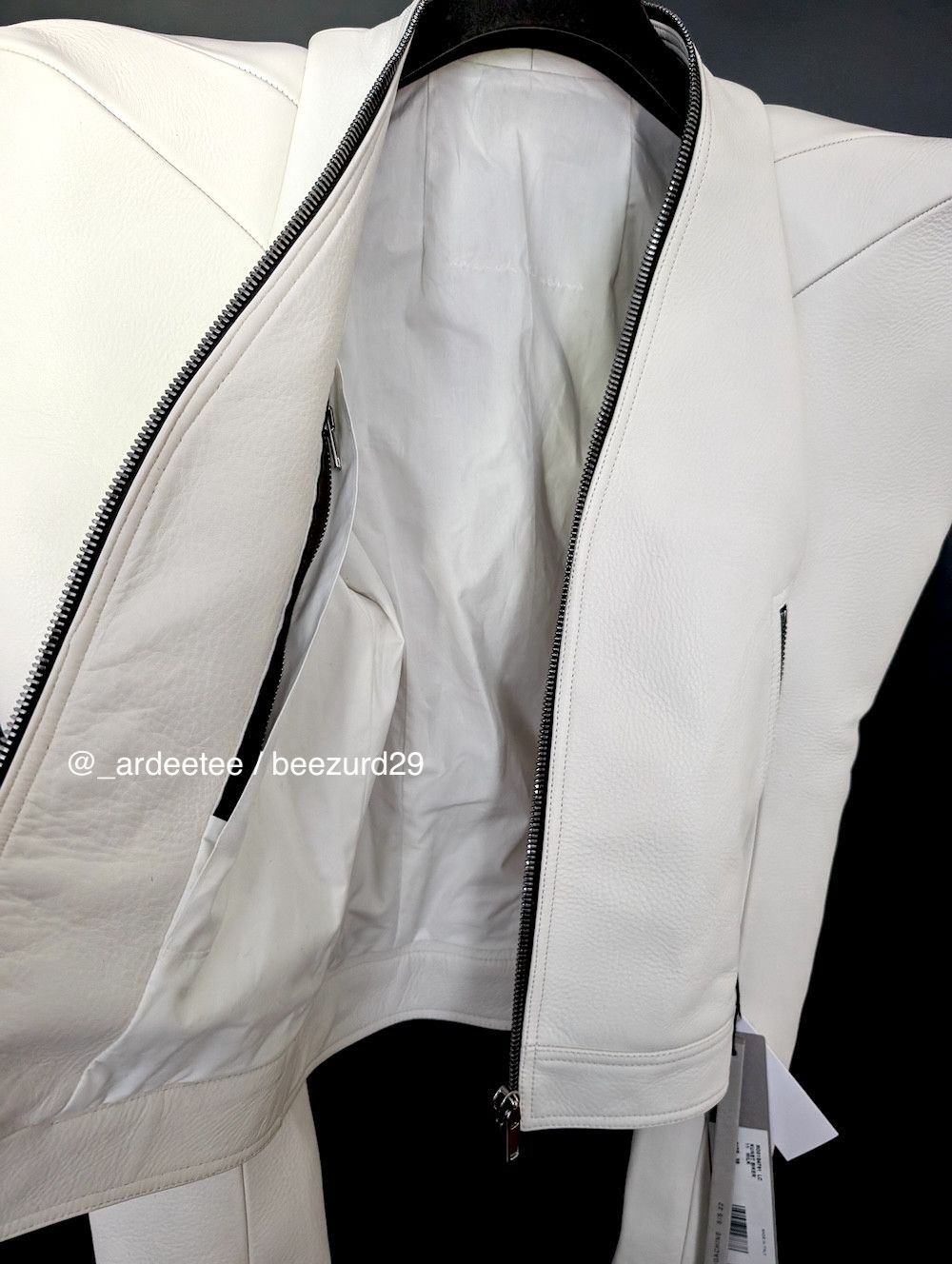 Rick Owens *NEW* RARE $5K RUNWAY KUNST BIKER LEATHER JACKET Size XS / US 0-2 / IT 36-38 - 7 Thumbnail