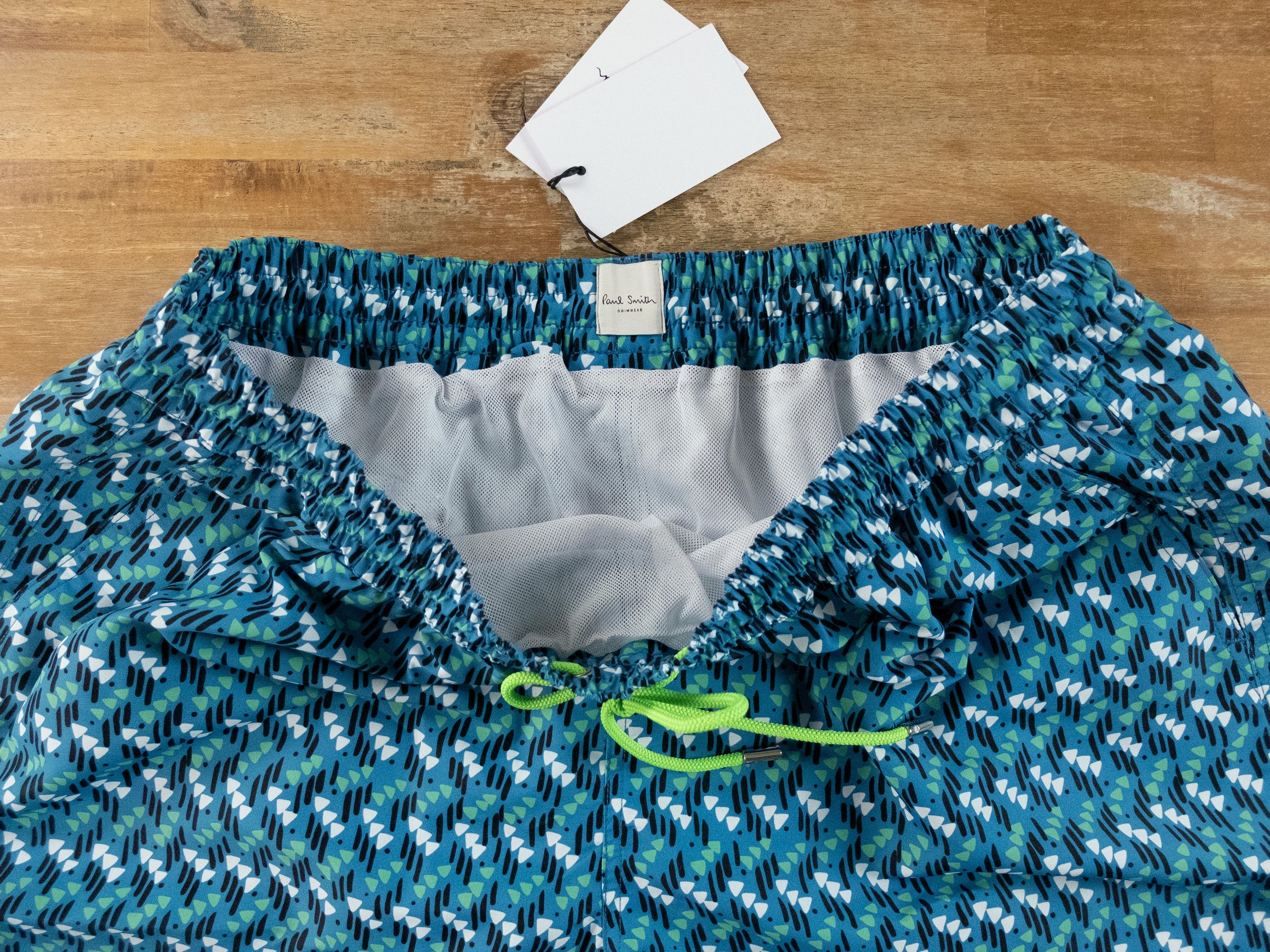 Paul Smith PAUL SMITH Swimwear blue geometric print swim shorts XL Size US 36 / EU 52 - 3 Thumbnail