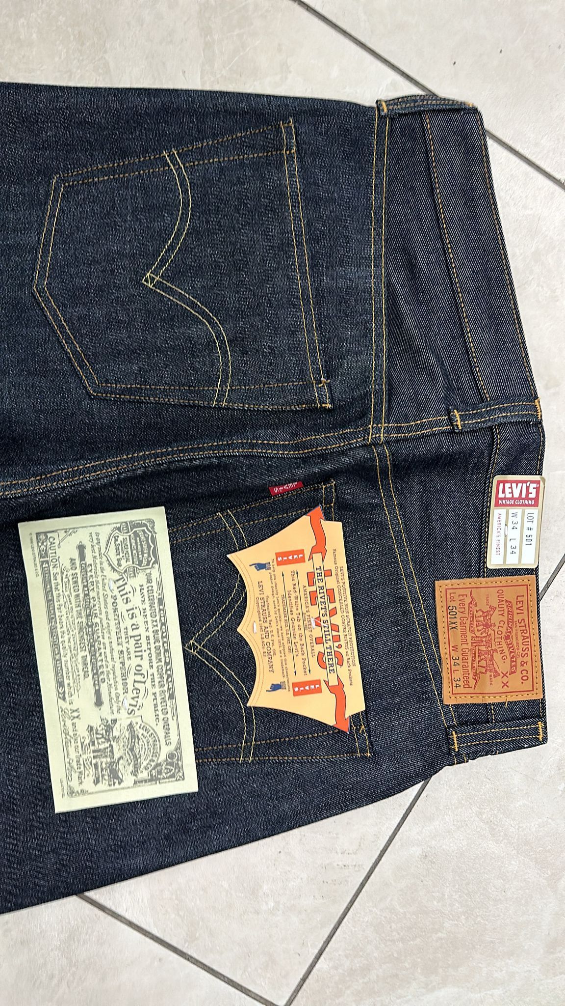 Levi's Vintage Clothing LVC Levi's Vintage Clothing 1947 501XX BigE Selvedge Jeans Size US 34 / EU 50 - 6 Thumbnail